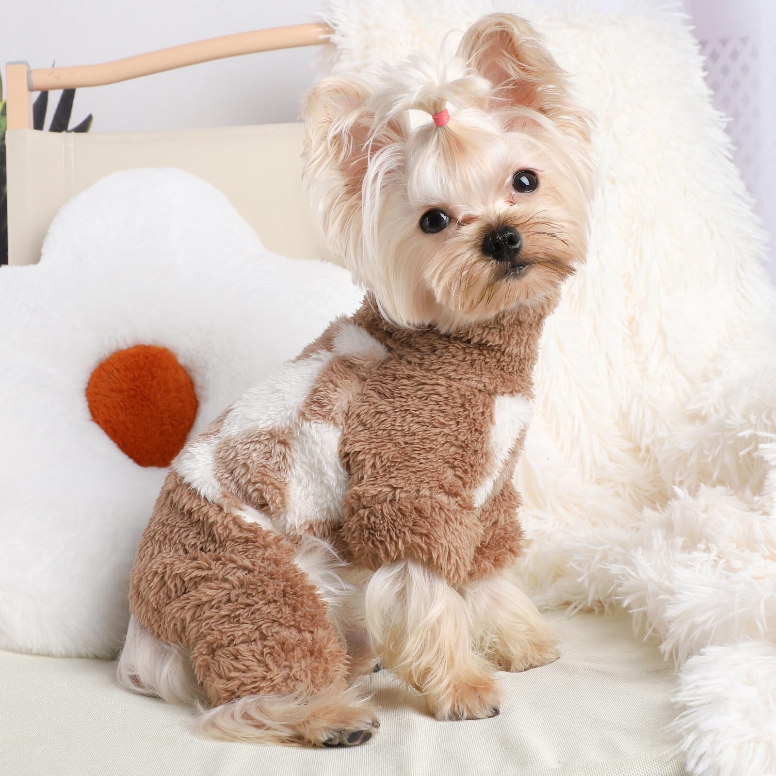 XXS Dog Sweater Spring Dog Pajamas Dog Pjs for Small Dogs Girl Dog Sweater Chihuahua Clothes Warm Dog Onesie Fleece Puppy Jumpsu
