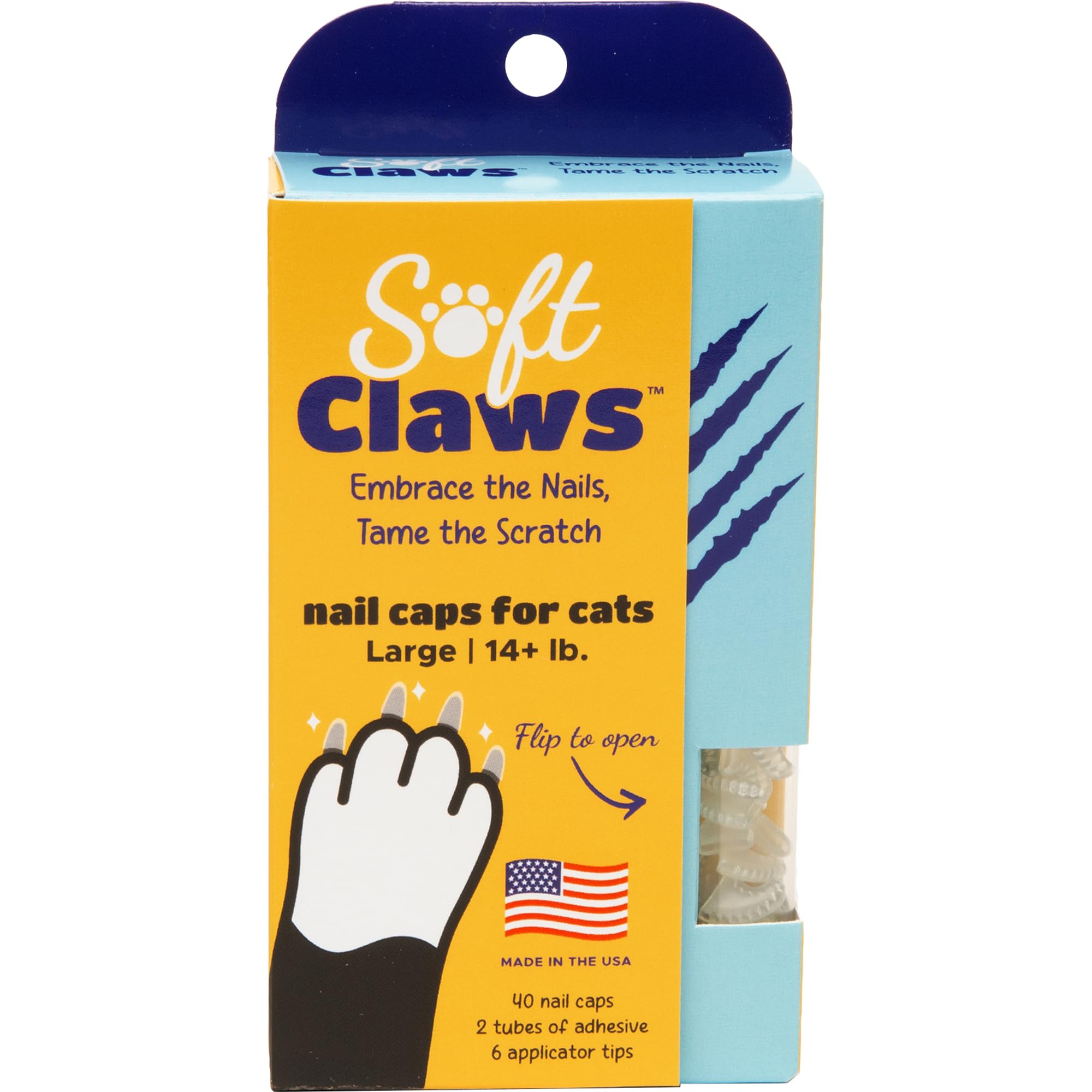 Soft Claws Safe Scratch-Free Solution For Cats - Cls (Cleat Lock System), Size: Large, Color: Clear