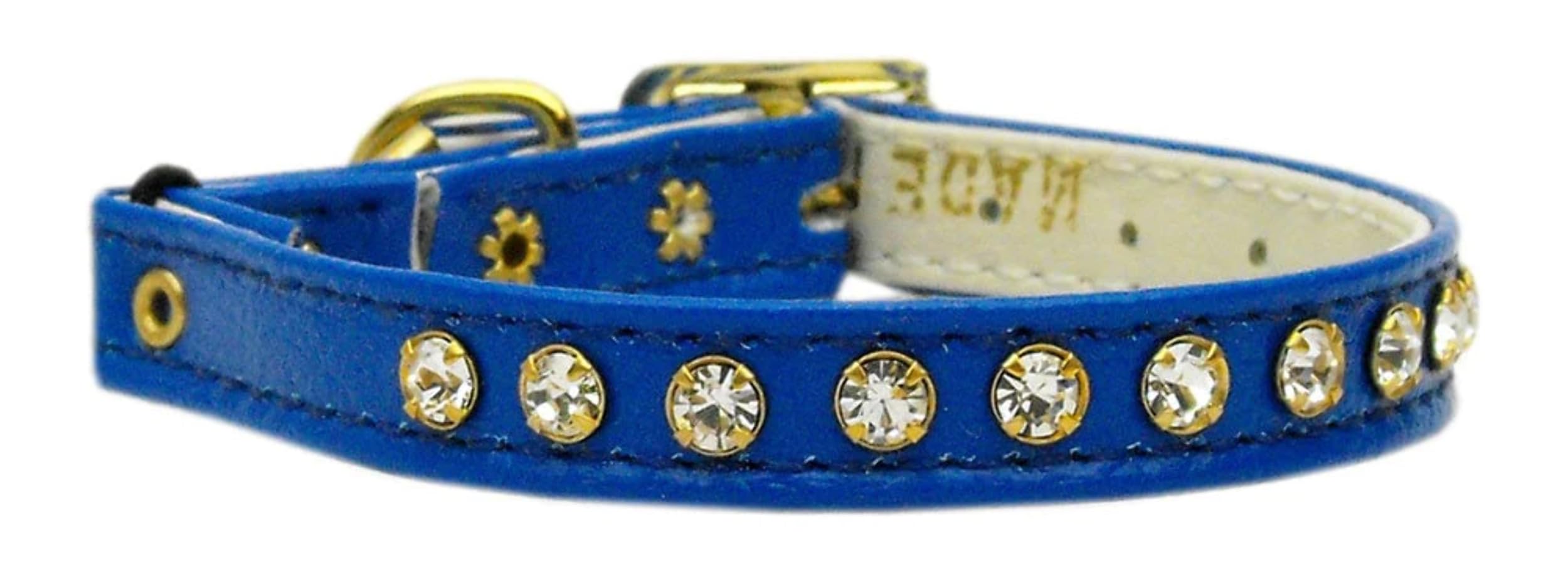 Cat Safety with Band Collar, One Row Clear Crystal Red 12