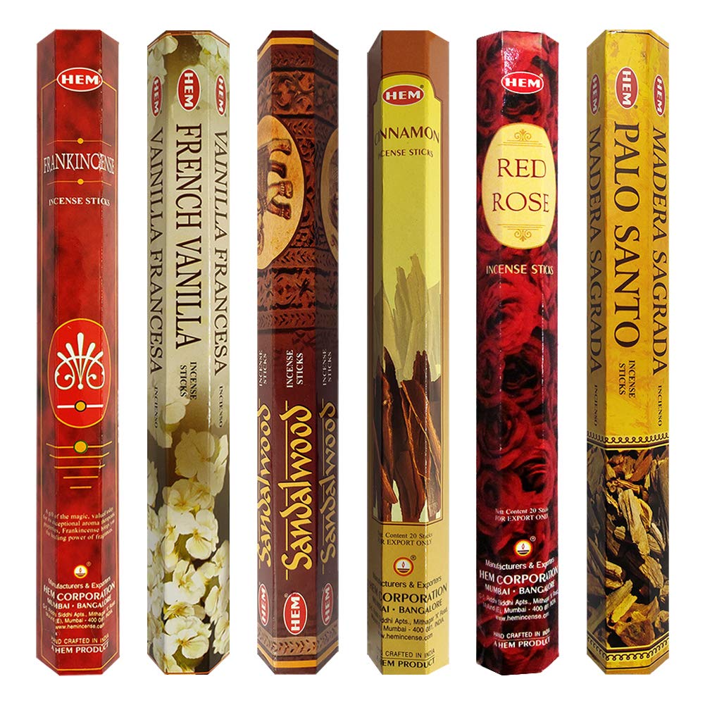 Hem Incense Sticks Variety Pack 22 And Incense Stick Holder Bundle With 6 Most Desired Fragrances