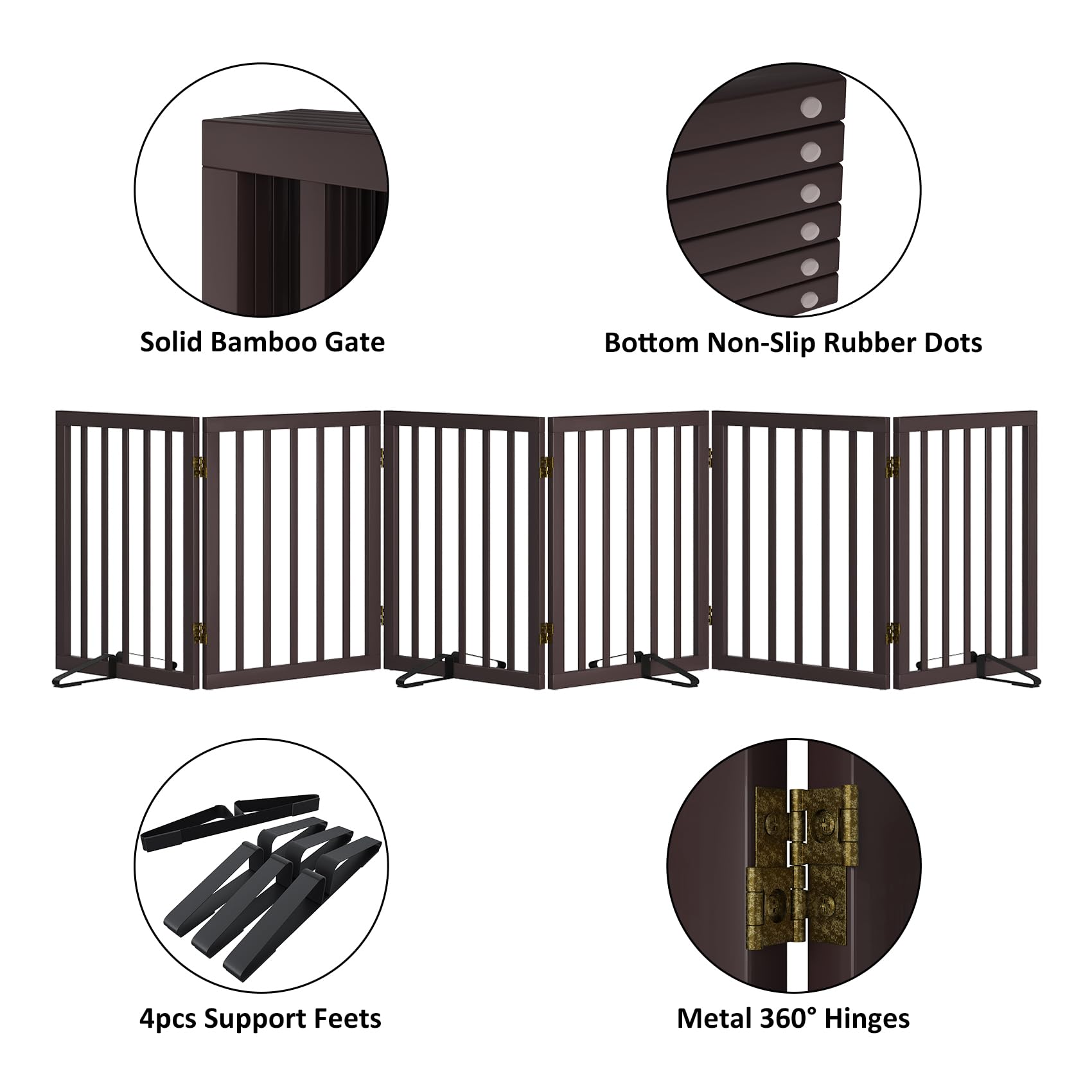 Mino Kesper Freestanding Pet Gate 55-110 Extre Wide, Foldable Dog Gate for The Doorways House, Pet Gates for Dogs, Doogie Puppy