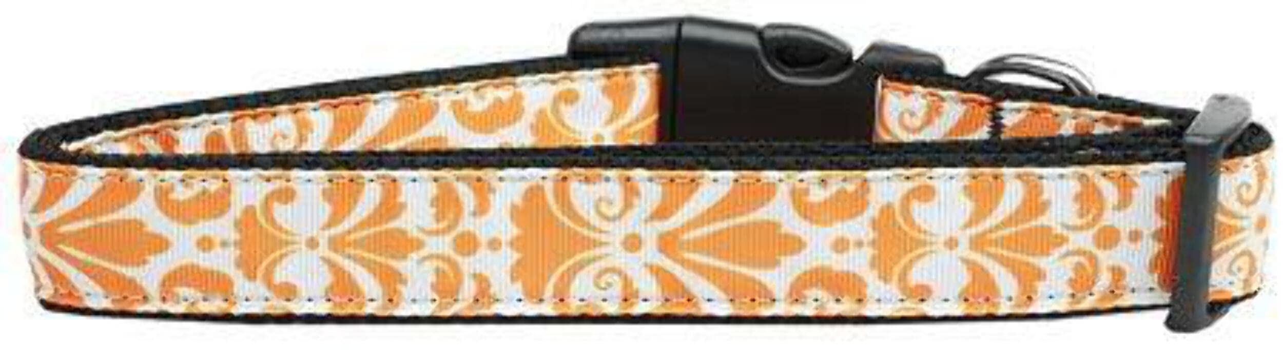 Mirage Pet Products Damask Nylon Dog Collar, Large, Blue
