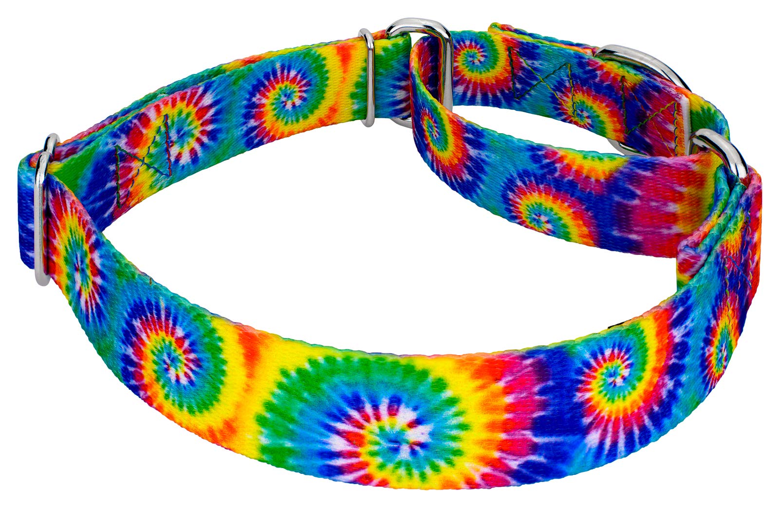 Country Brook Petz - Classic Tie Dye Martingale Dog Collar - Groovy Collection Featuring Far Out Designs (1 Inch, Medium)