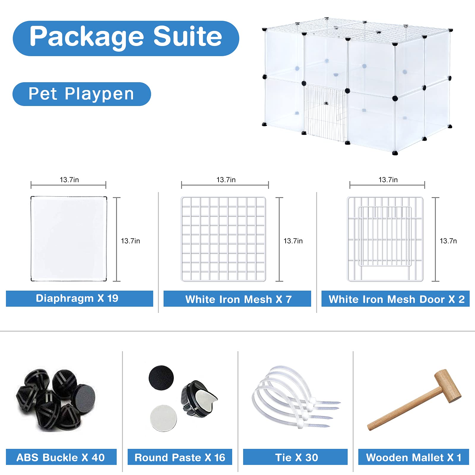 Brian & Dany Pet Playpen Indoor, Small Animal For Kitten Playpen, Guinea Pig Hedgehog Cages, Play Pen For Hamster Rabbit Bunny C