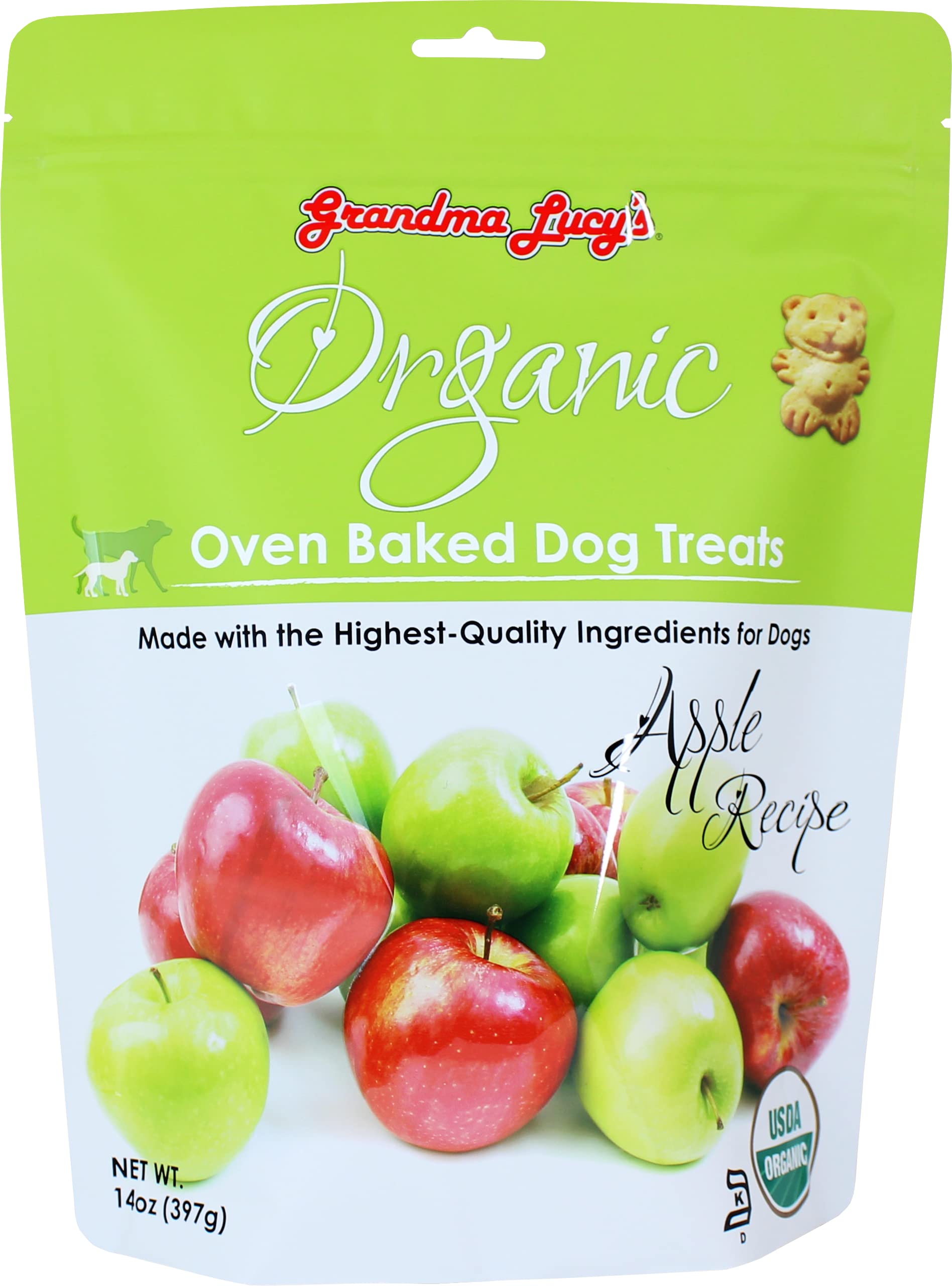 Grandma Lucys Organic Oven Baked Dog Treats - Apple, 14 oz