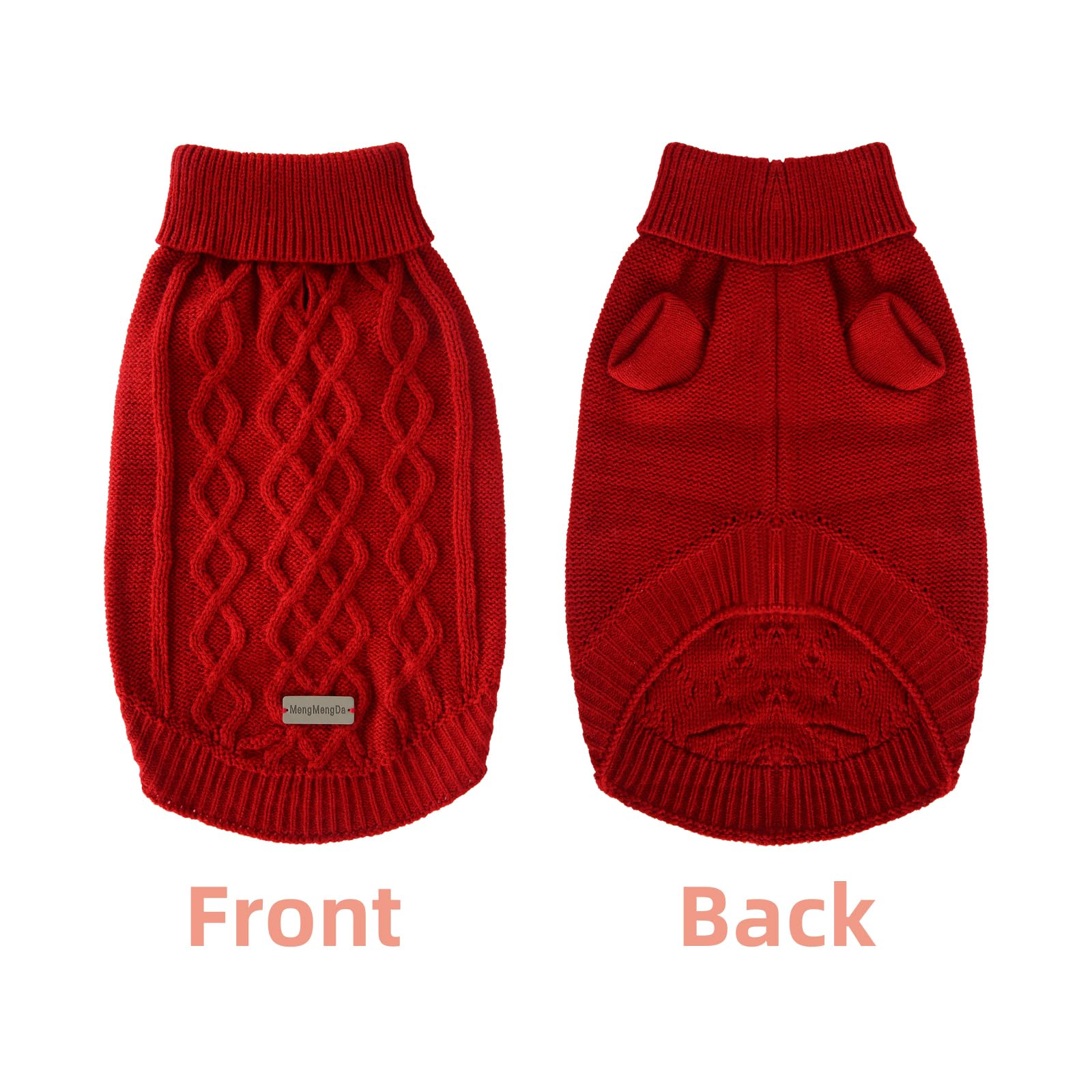 Dog Sweater Warm Pet Christmas Sweaters Pet Dog Clothes Knitwear Dog Pullover For Poodle, West Highland, Pomeranian Puppy (Red S)