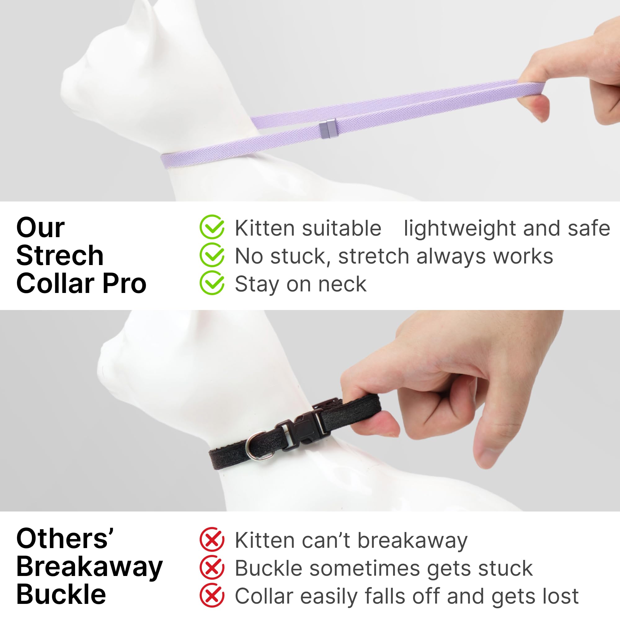 Buddyarmor Safety Cat Collar Pro Airtag Holder Set, Us Ida Gold Award Cat Collar With Snap, Non Breakaway Elastic Release Cat Ai