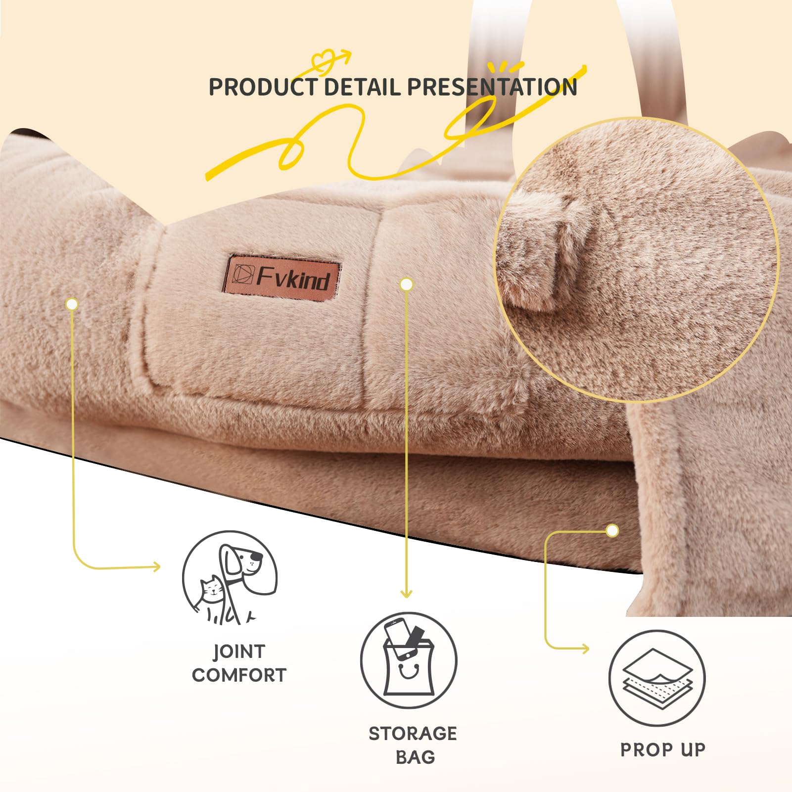 Fvkind Human Dog Bed For Adults, 73''X56''X12'' Washable Orthopedic Size, Faux Fur Removable, Cozy Large Present With Blanket An
