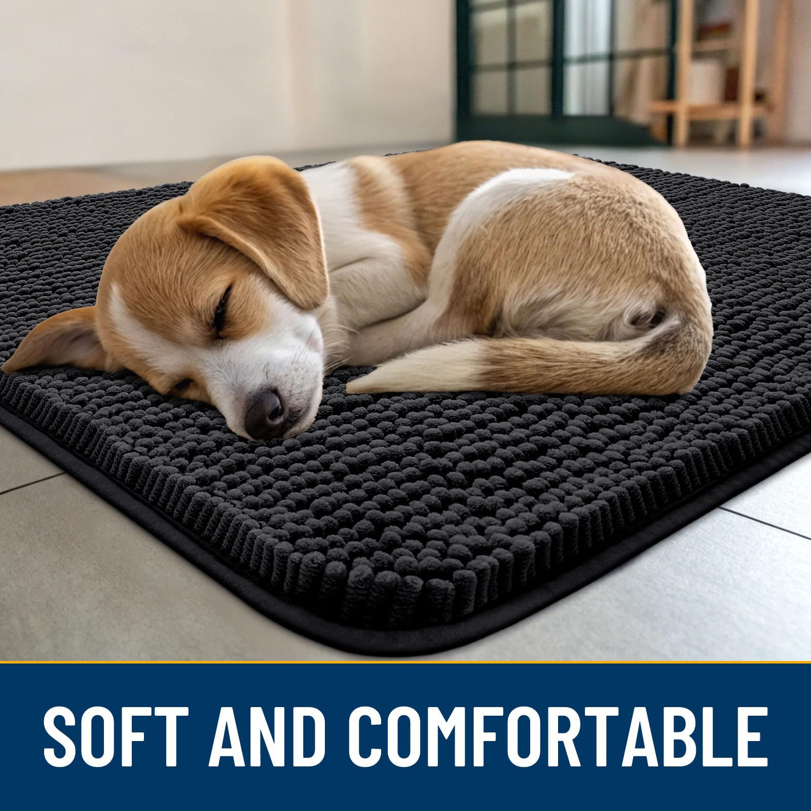 Smiry Dog Bed Mat 59X35, Ultra Soft Non-Slip Washable Quick Dry Chenille Dog Sleeping Mattress For Large Jumbo Medium Small Dogs