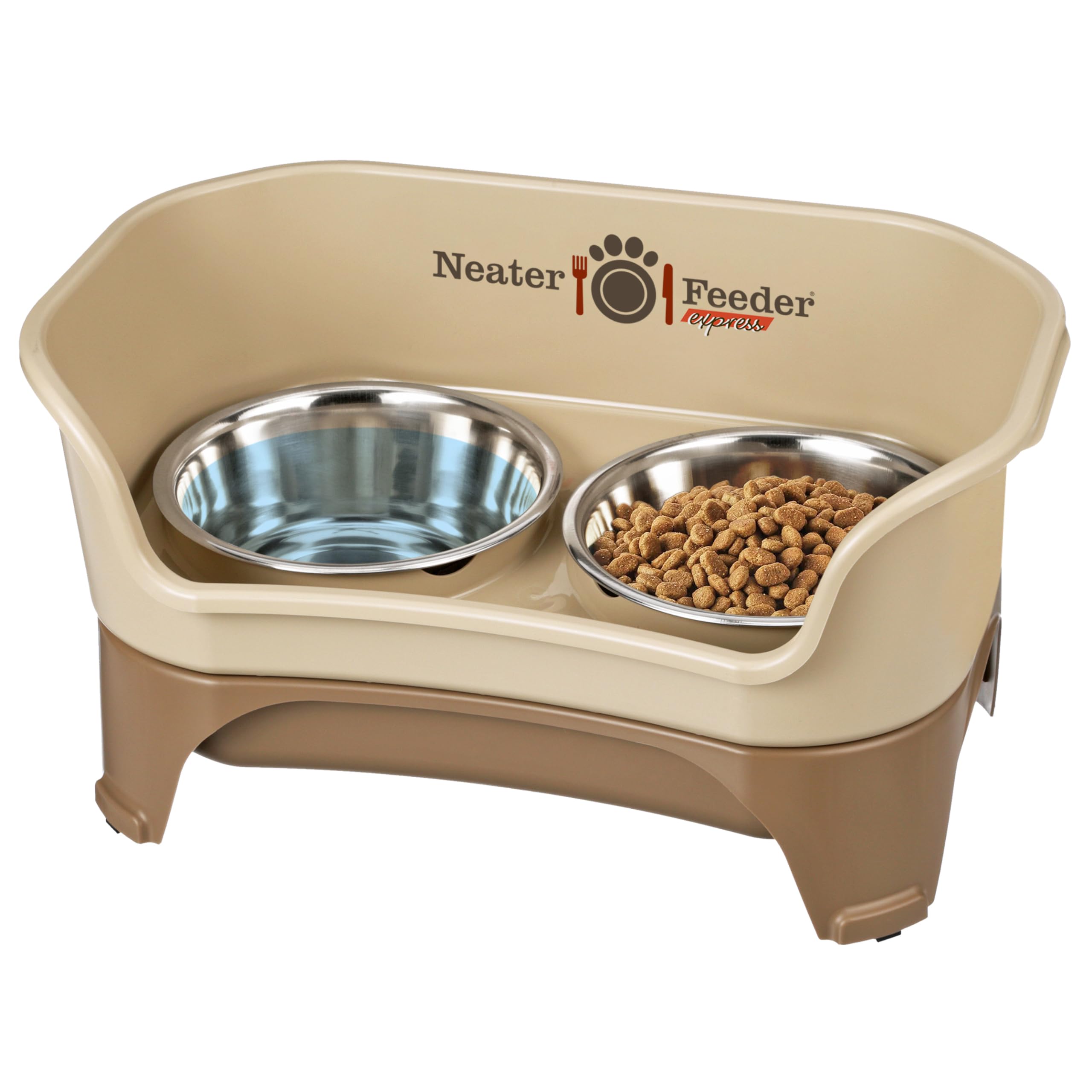 Neater Feeder Express Mess Proof Dog Bowls Elevated for Medium to Large Sized Breed, No Spill Raised Dog Food Bowl Stand, Stainl