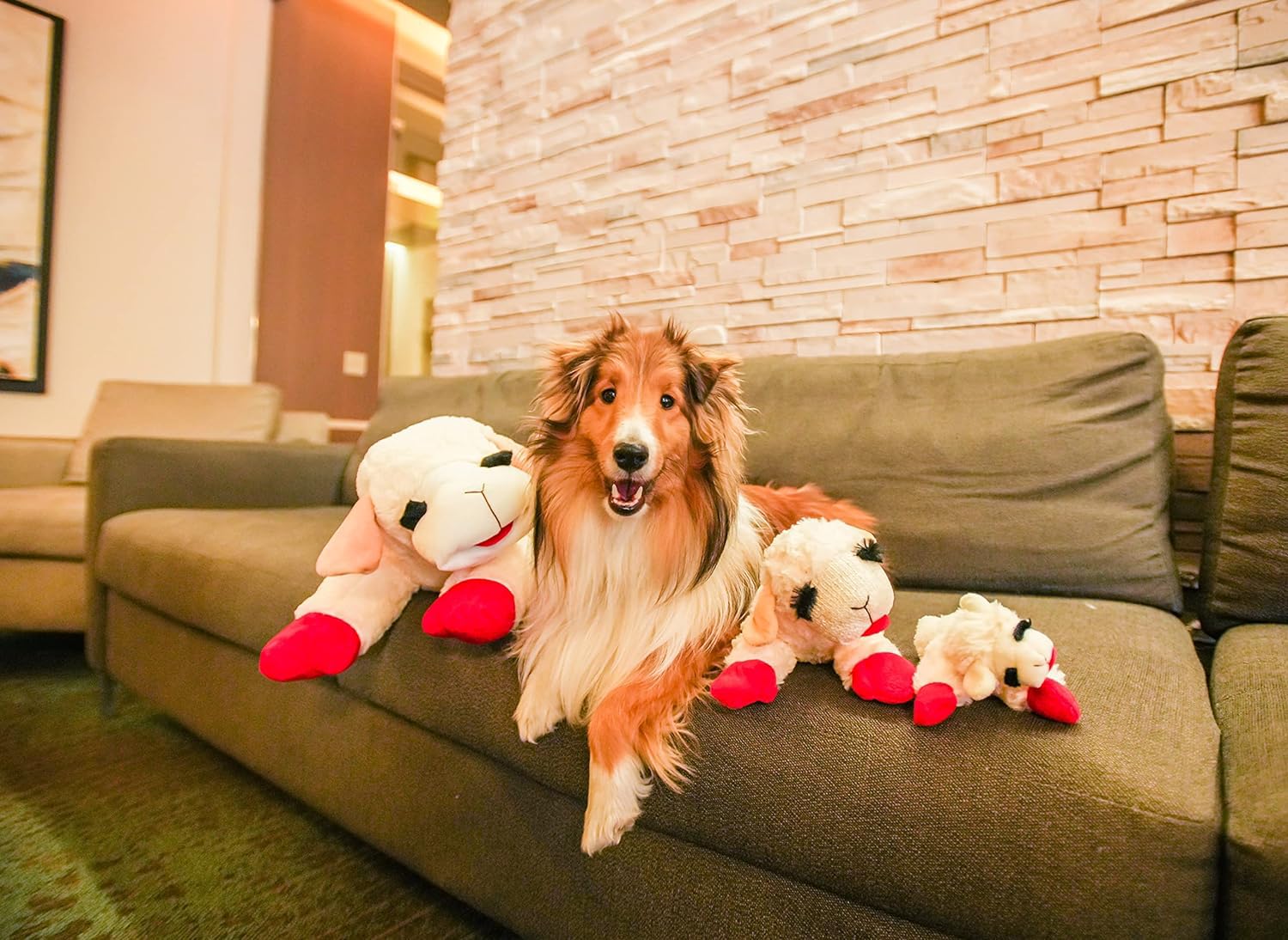 HDP Lambchop Plush Dog Toy 24'' with Squeaker Color:White 24'' Size:Set of 2