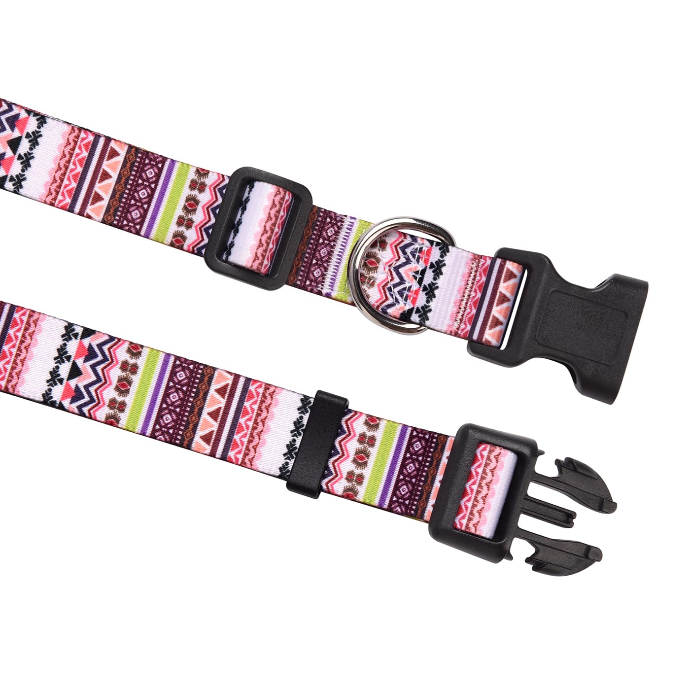 Mihqy Dog Collar With Bohemia Floral Tribal Geometric Patterns - Soft Ethnic Style Collar Adjustable For Small Medium Large Dogs(Pink Bohemia,Xs)