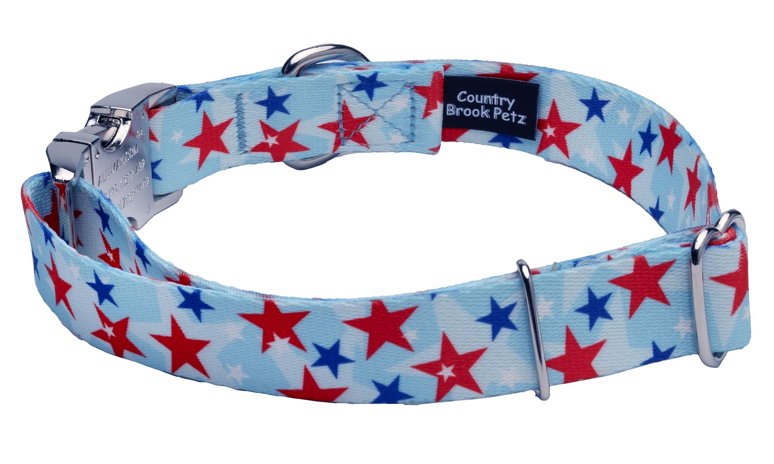 Country Brook Petz - Premium American Celebration Dog Collar - Americana Collection Featuring Patriotic Designs (1 Inch, Medium)