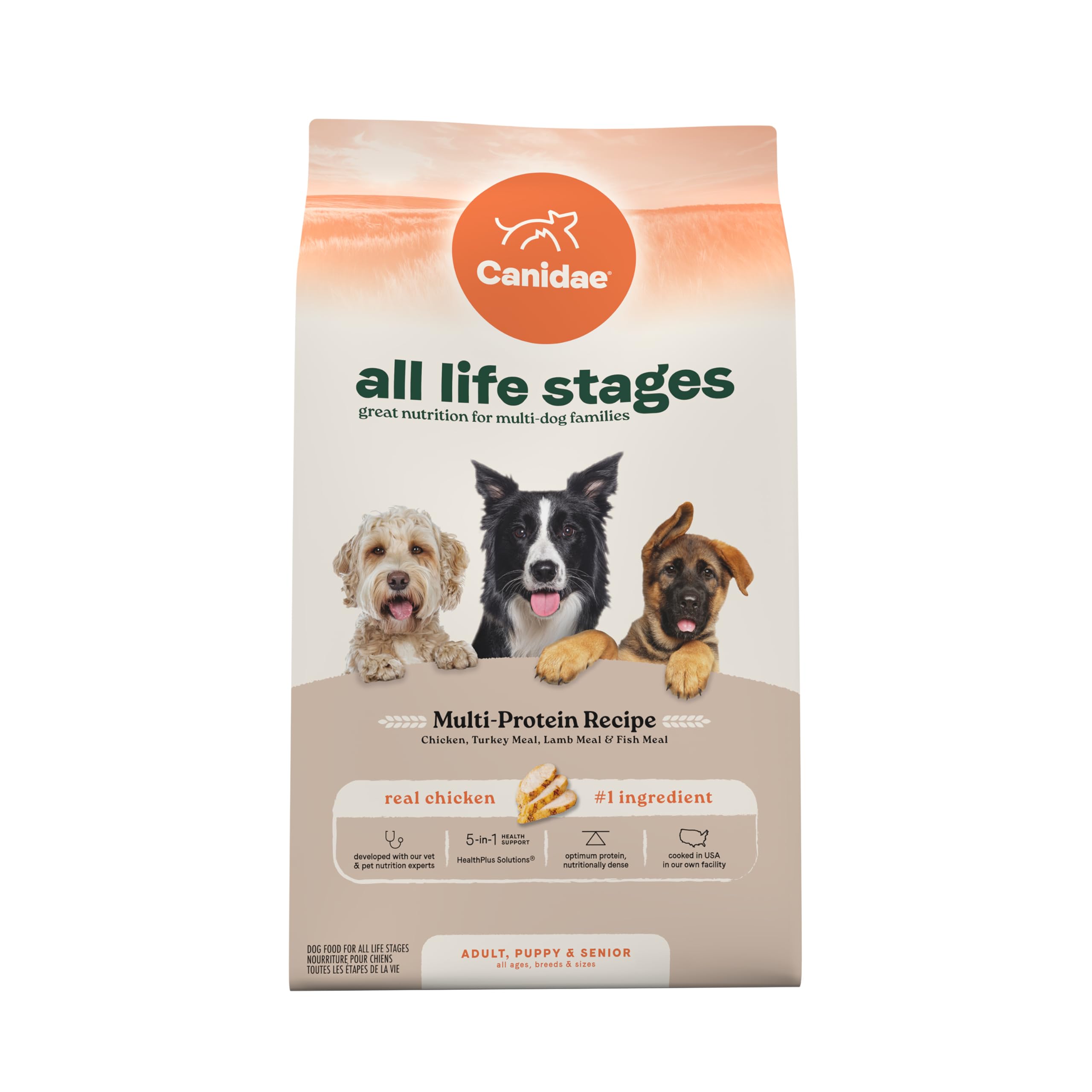 Canidae All Life Stages Multi-Protein Recipe with Chicken, Turkey, Lamb, and Fish - High Protein Premium Dry Dog Food for All Ag