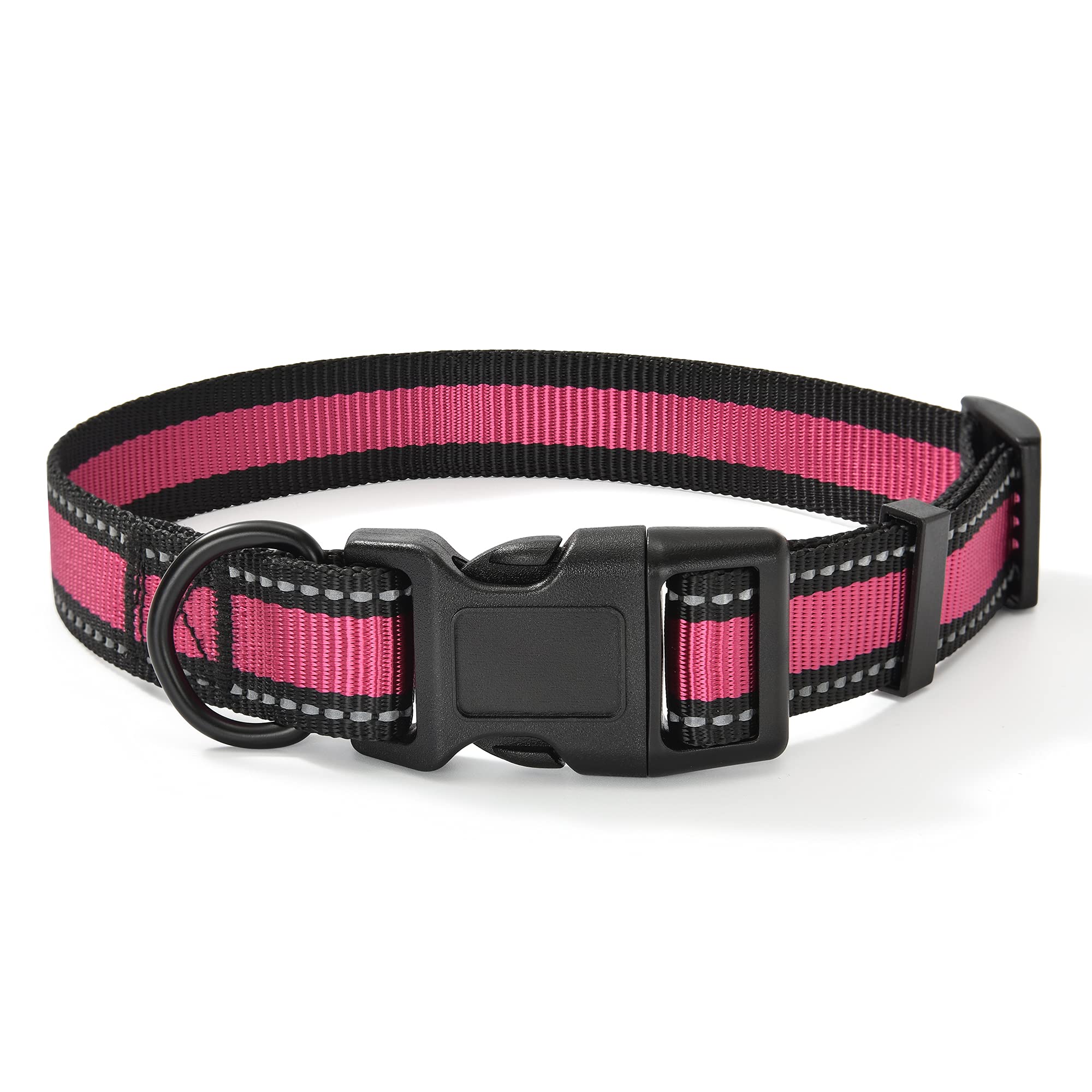 Mile High Life Dog Collar | Nylon Reflective Dog Collars | Light Weight Puppy Collars | Pink Dog Collars For Small Dogs (Pink, S