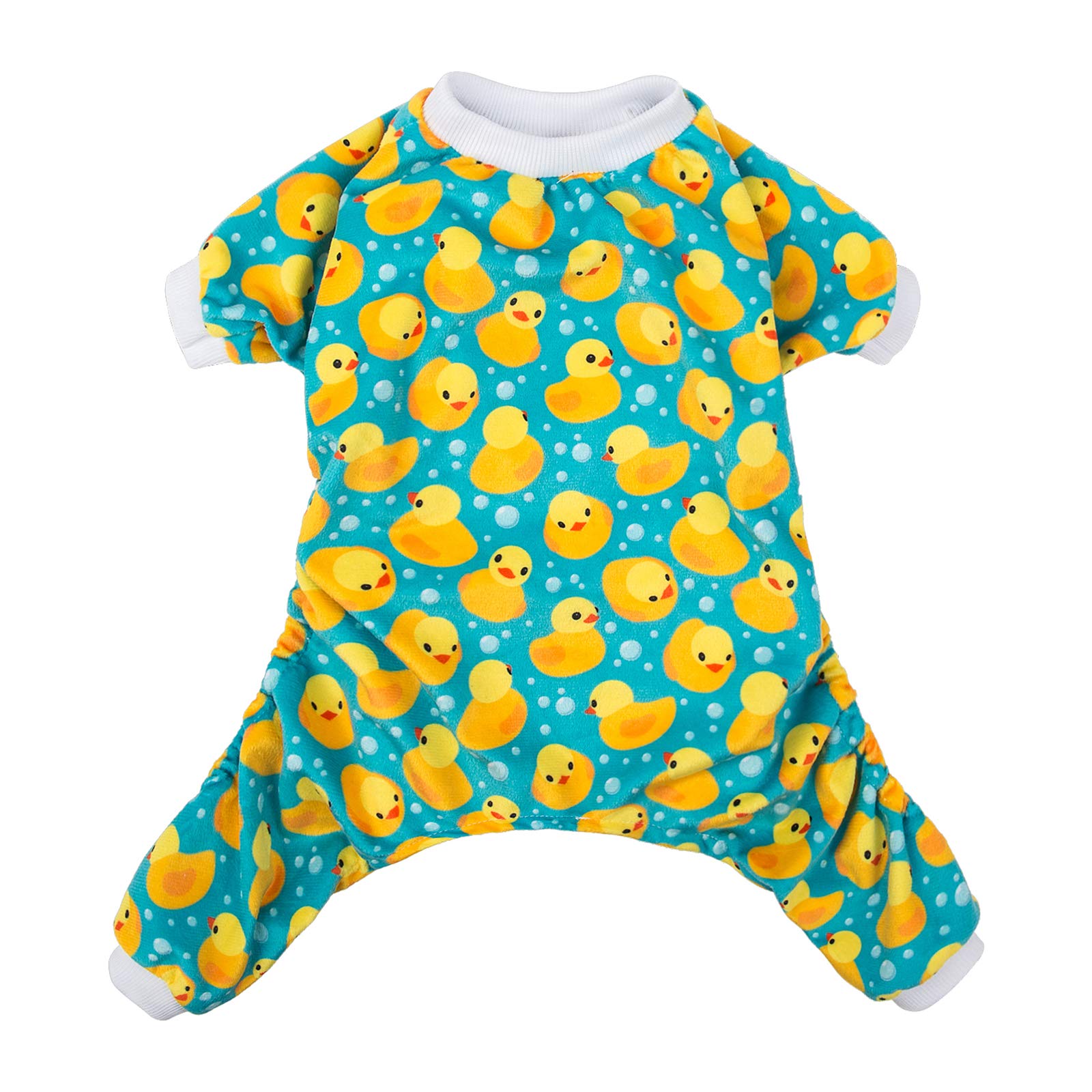 Cutebone Dog Pajamas Yellow Ducks Dog Apparel Dog Jumpsuit Pet Clothes Pajamas Coat P50Xxl