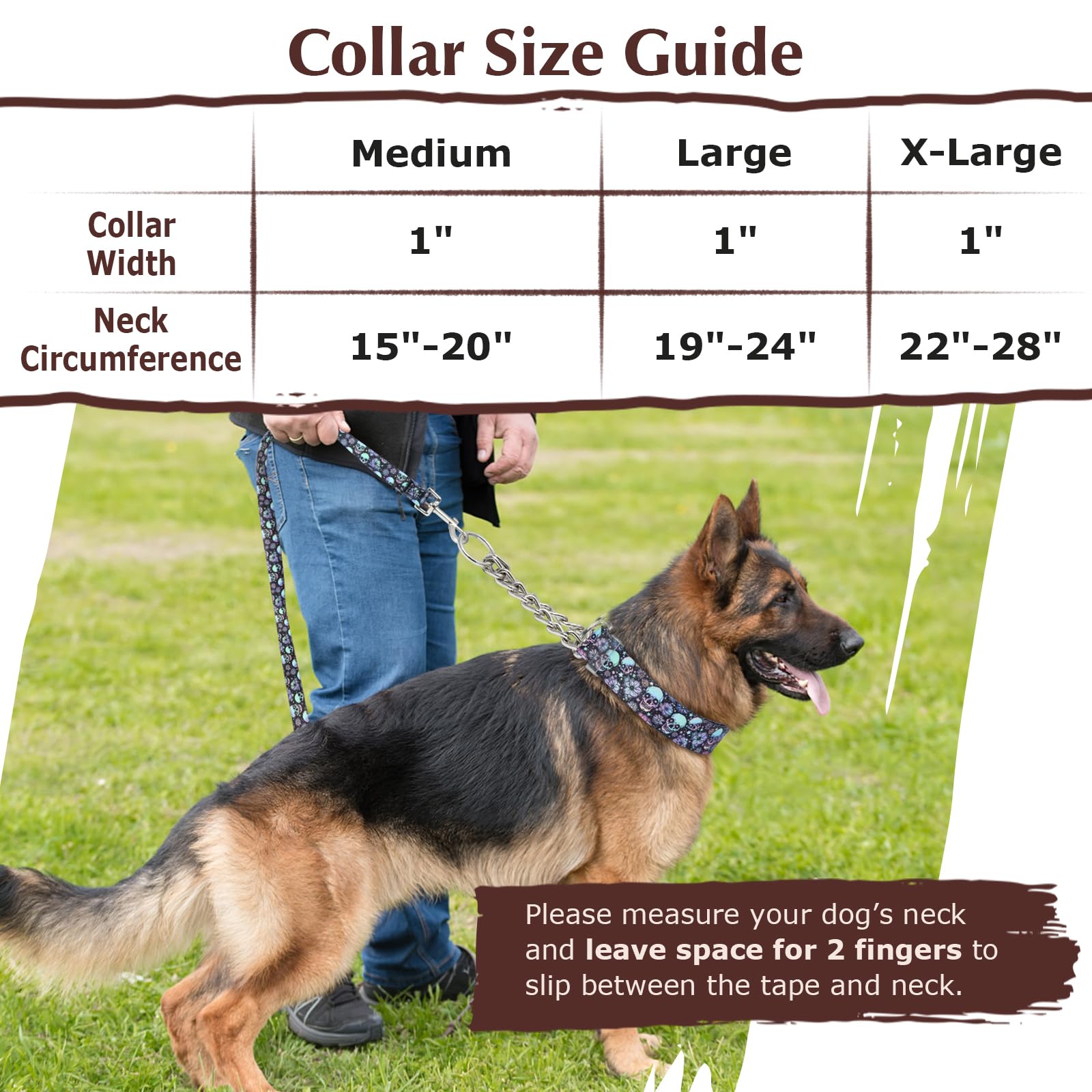 Martingale Collar For Dogs With Nylon & Steel Chain Limited Cinch Design, Bohemia Floral No Choke Dog Collar, Adjustable No Pull
