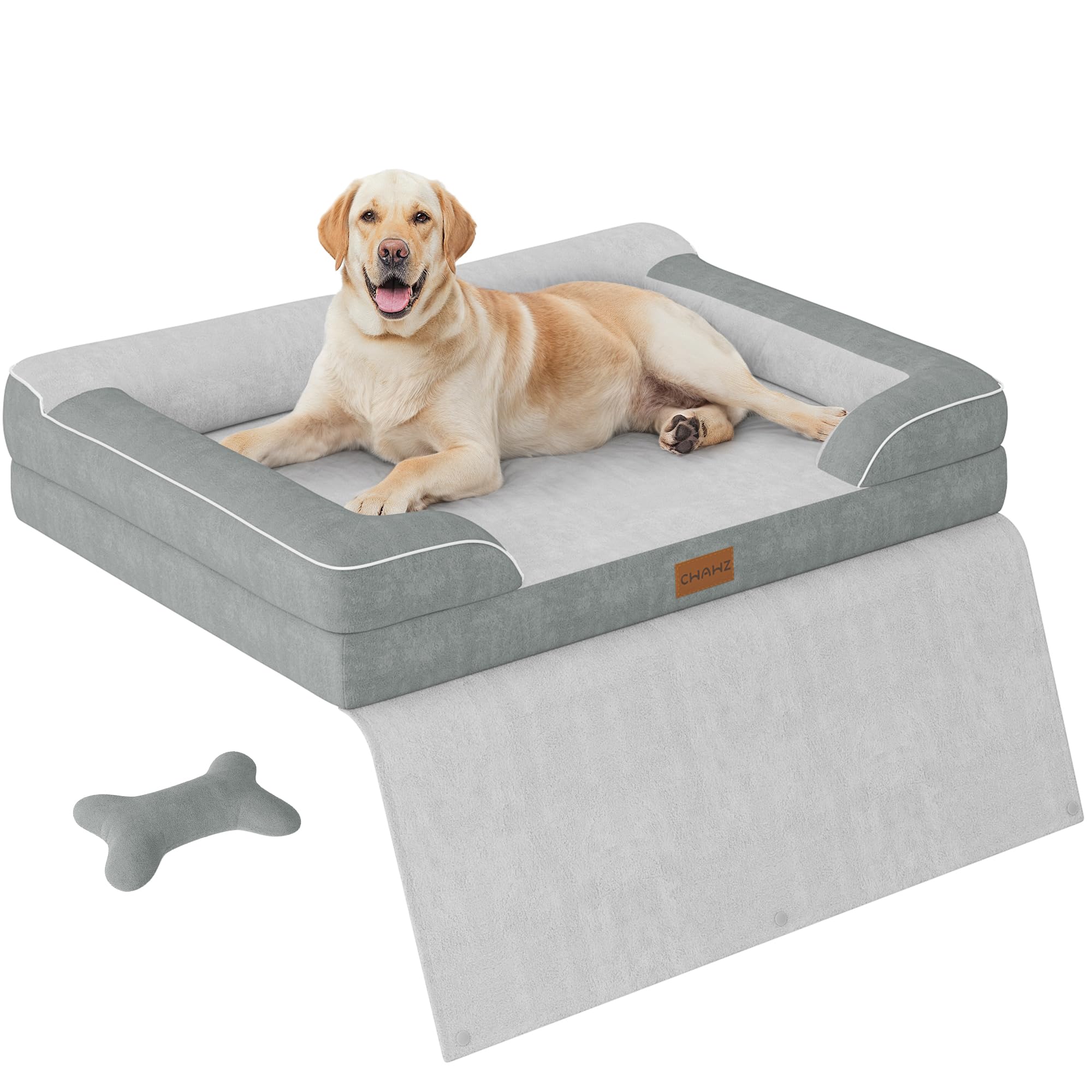 Cwawz Jumbo Orthopedic Dog Bed For Extra Large Dogs With Cooling Gel Memory Foam, Waterproof Removable Washable Cover, 45'' Sofa