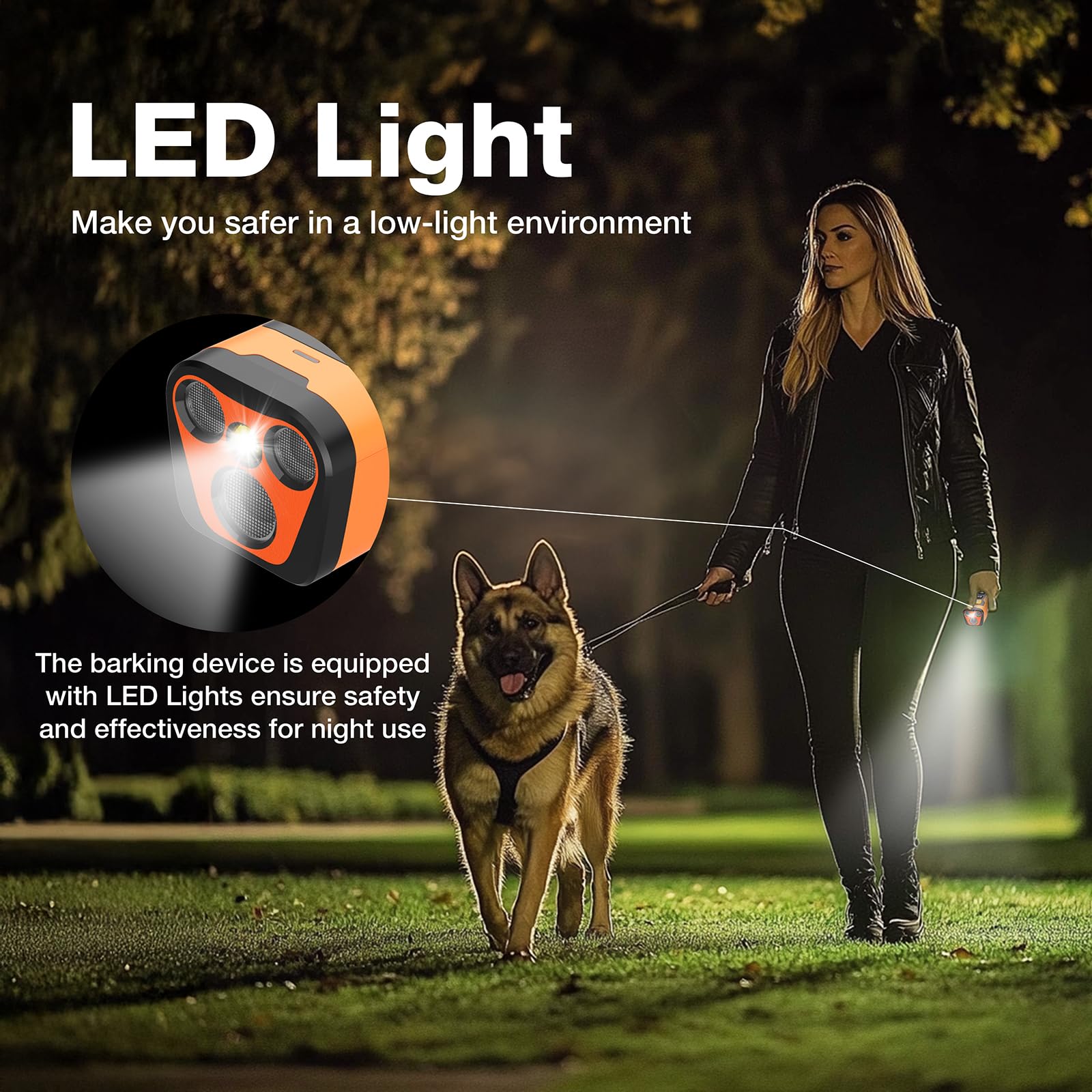 Feycig Dog Bark Deterrent Devices,Anti Barking Device For Dogs 23Ft Safe Range,Ultrasonic Bark Stopper With 3X Emitters,Recharge