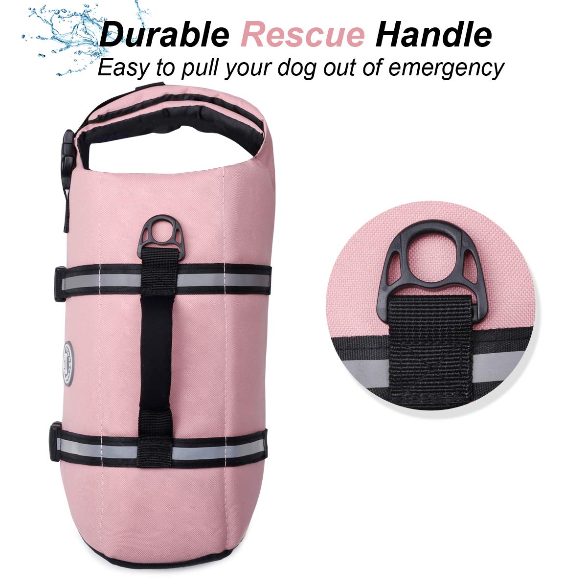 Vivaglory Ripstop Dog Life Jacket For Small Medium Large Dogs Boating, Dog Swimming Vest With Enhanced Buoyancy & Visibility, Sa