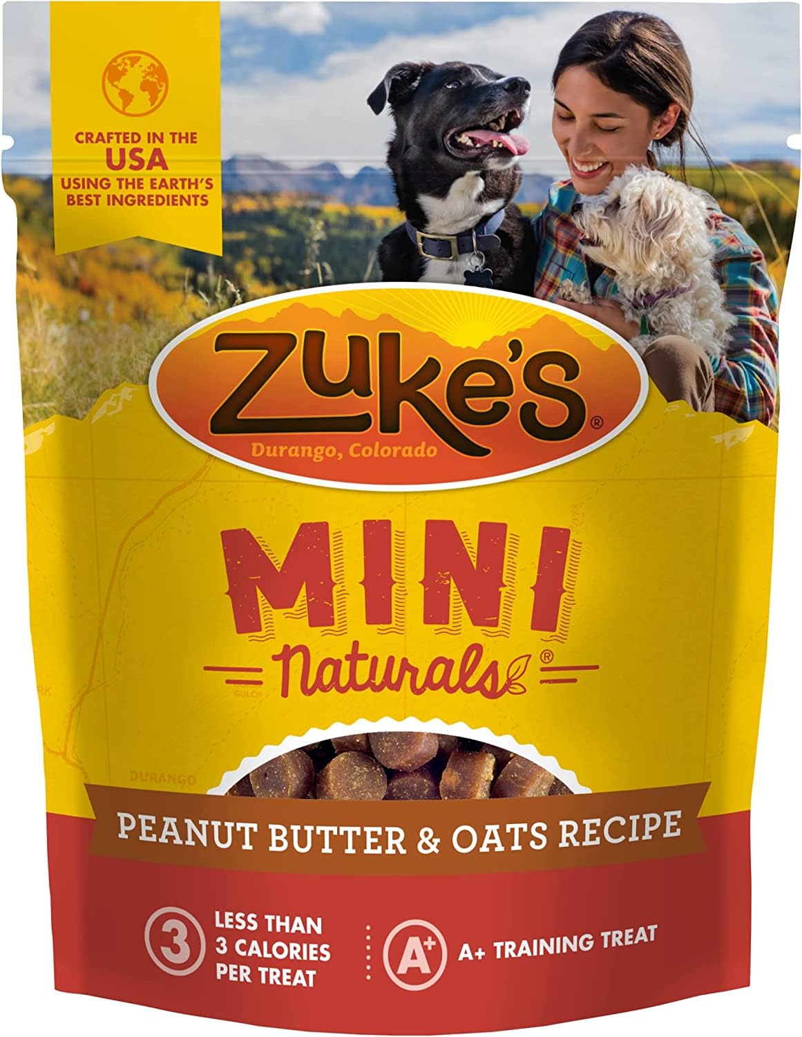 Zukes Mini Naturals Dog Training Treats, Soft Mini Dog Treats with Vitamins & Minerals, Made for All Breed Peanut Butter, 16 Ou