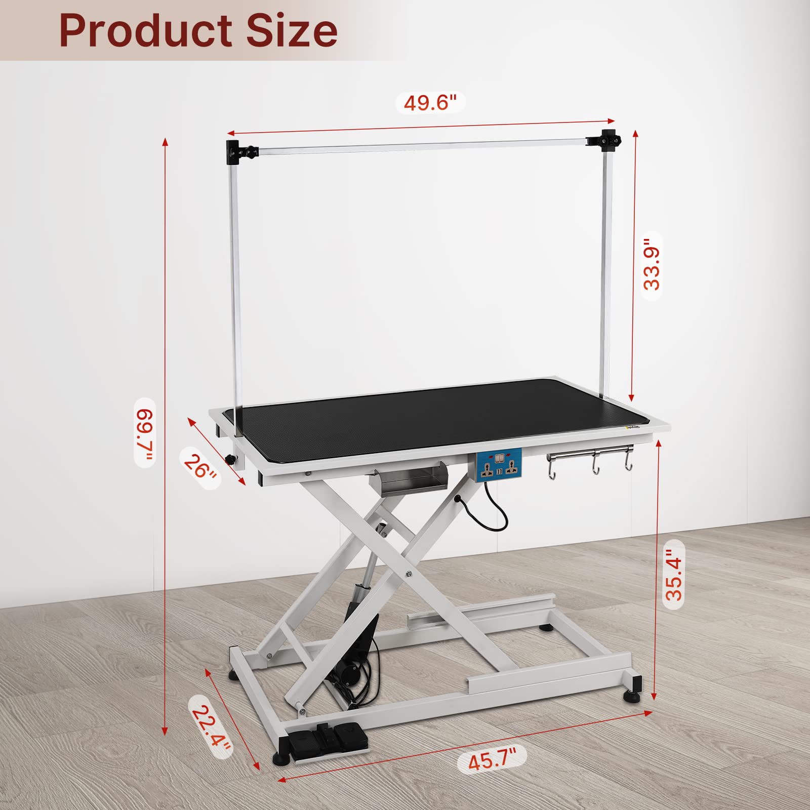 Pupihom 50 Electric Lift Pet Dog Grooming Table For Small Medium Large Dogs, Heavy Duty Professional Large Drying Table With Adj