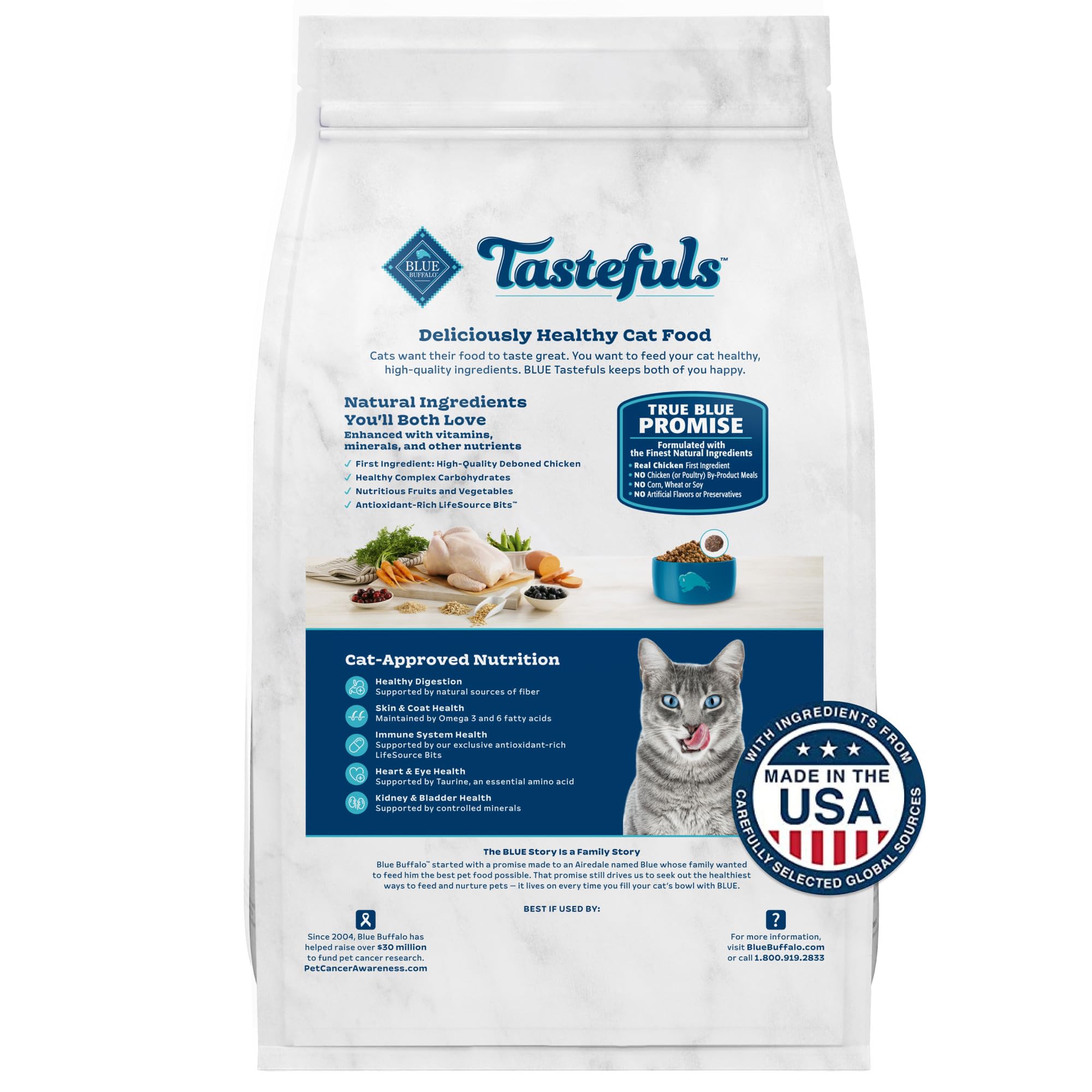 Blue Buffalo Tastefuls Natural Food for Adult Cats, Weight Control, 7-lb. Bag