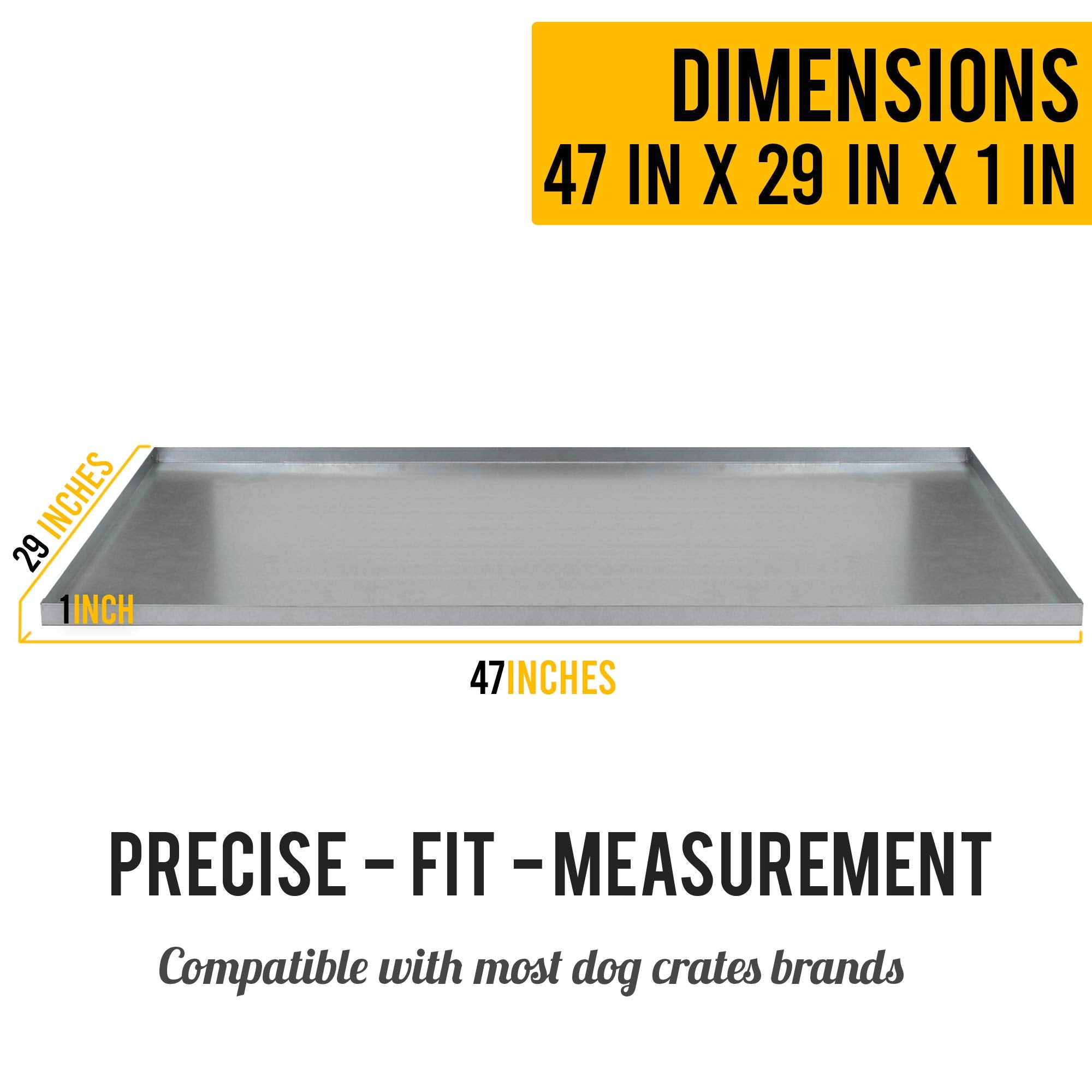 Kopeks Galvanized Metal Tray For Dog Crates, Pet Kennels, Restaurant Grease Traps, And Floor Protection With Leak And Rust Resis
