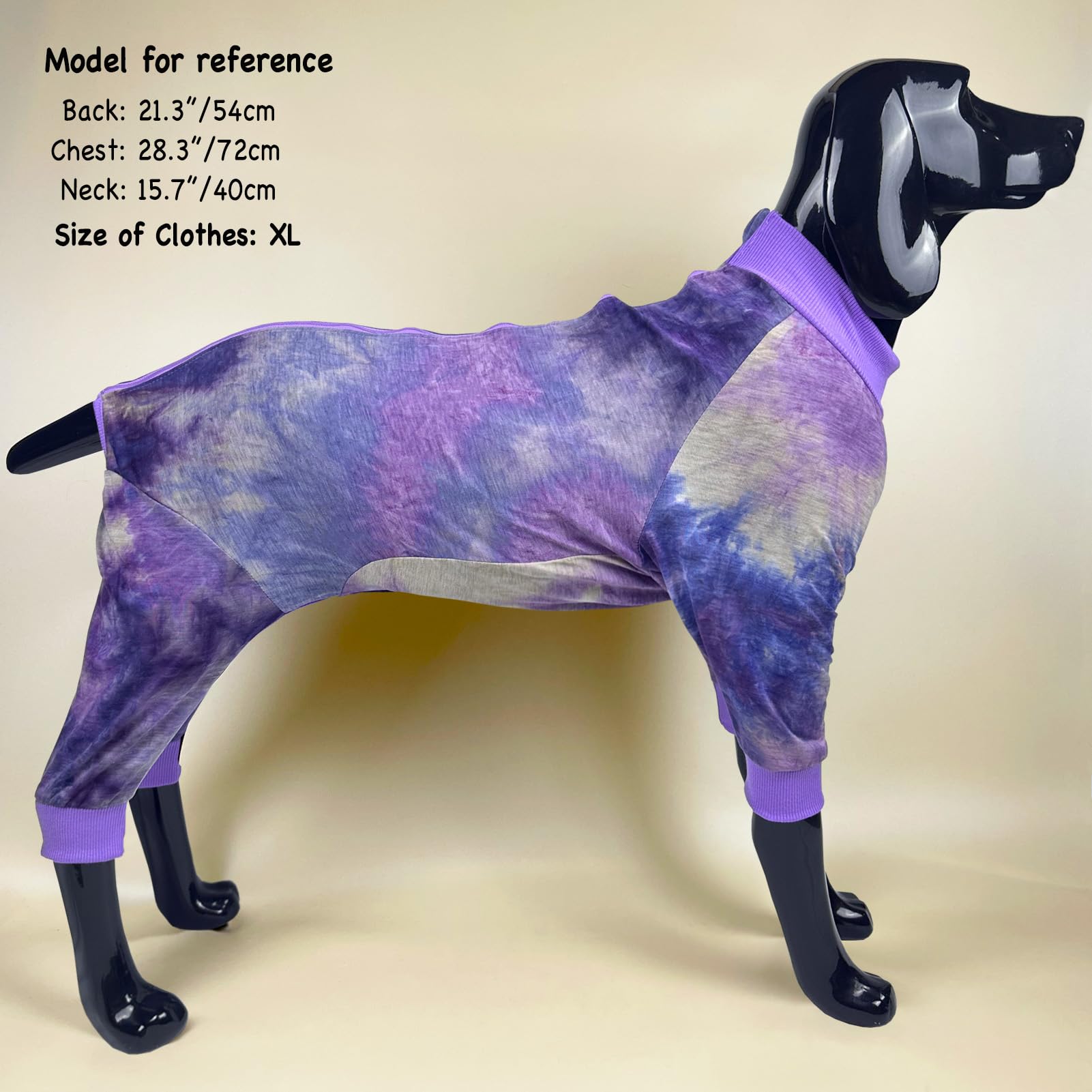 D.E.E Dog Pajamas Large Cotton Dog Clothes Warm And Comfortable Lightweight Jumpsuits Prevent Licking Wound (Zippurple, Xl)
