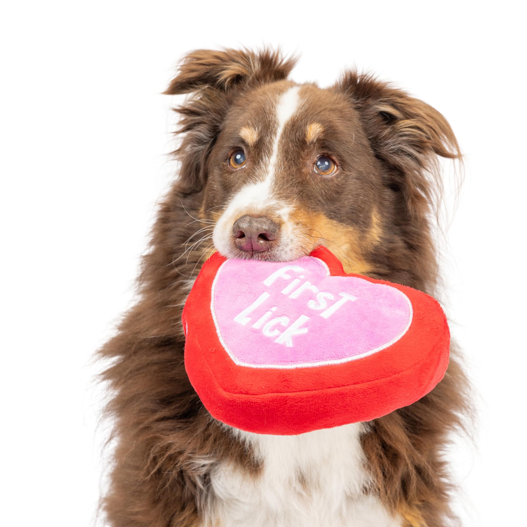 Huxley & Kent For Dogs - First Lick Heart (Large) - Double Sided Valentine'S Day Power Plush Funny Dog Toy With Squeaker - Fun,
