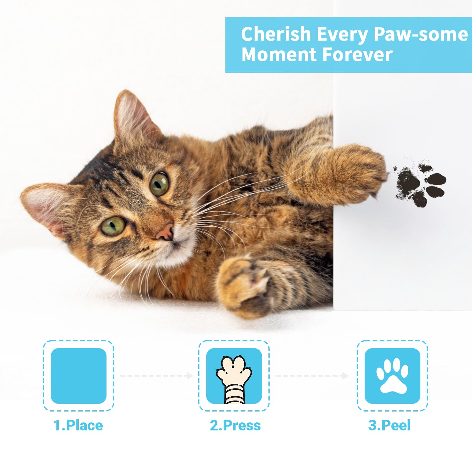 Torjoy Pet Paw Impression - Inkless Ink Pad For Dogs And Cats, Dog Nose Print, Paw Keepsake, Non-Toxic, Memorial Gifts For Pets