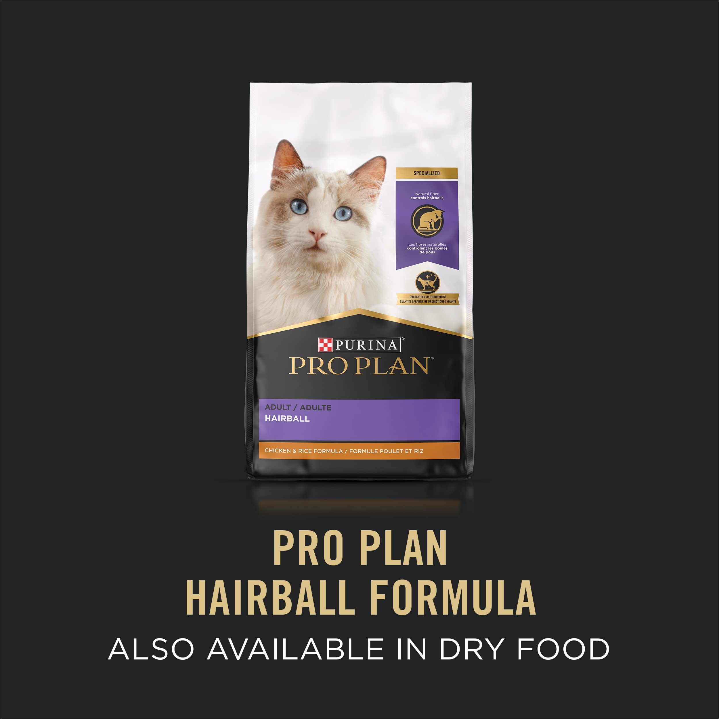 Purina Pro Plan Hairball Control Cat Food Wet Pate, Hairball Control Salmon Entree - (Pack of 24) 3 oz. Cans