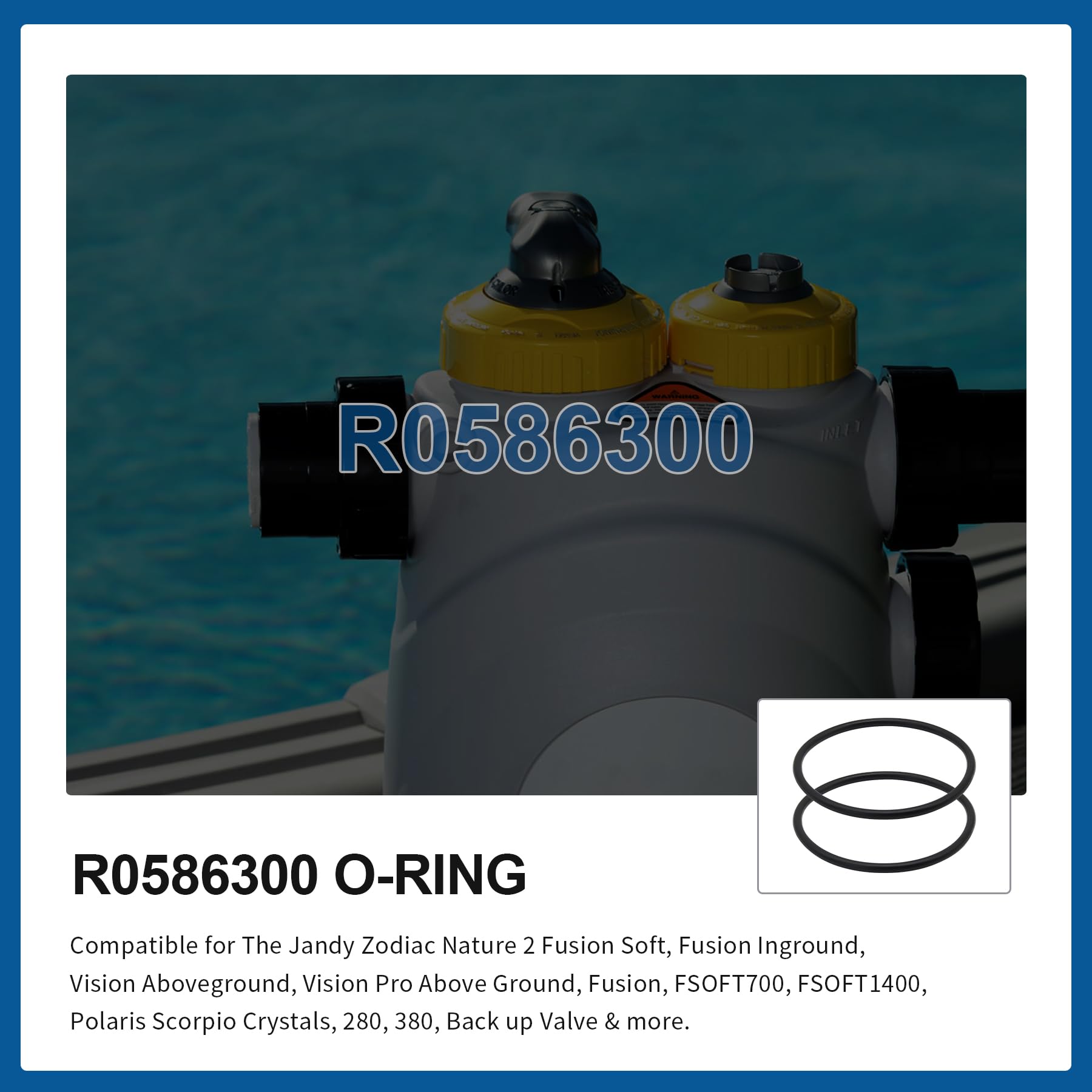Mefonkou R0586300 Large Collar O-Rings For Zodiac Nature 2 Fusion, Fusion Soft, Inground, Vision Aboveground Pool And Spa Pump (