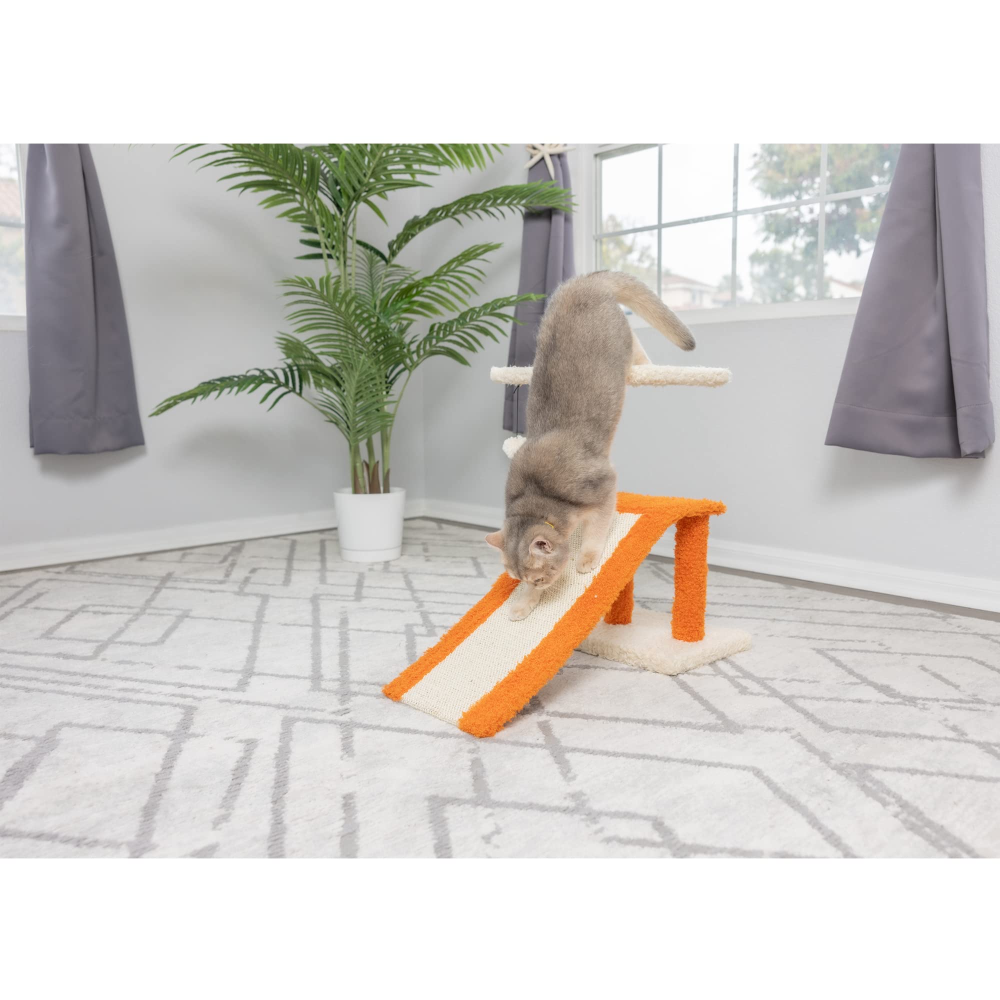 AeroMark Armarkat Model X2101 Two-Level Real Wood Cat Scratcher, Beige/Orange