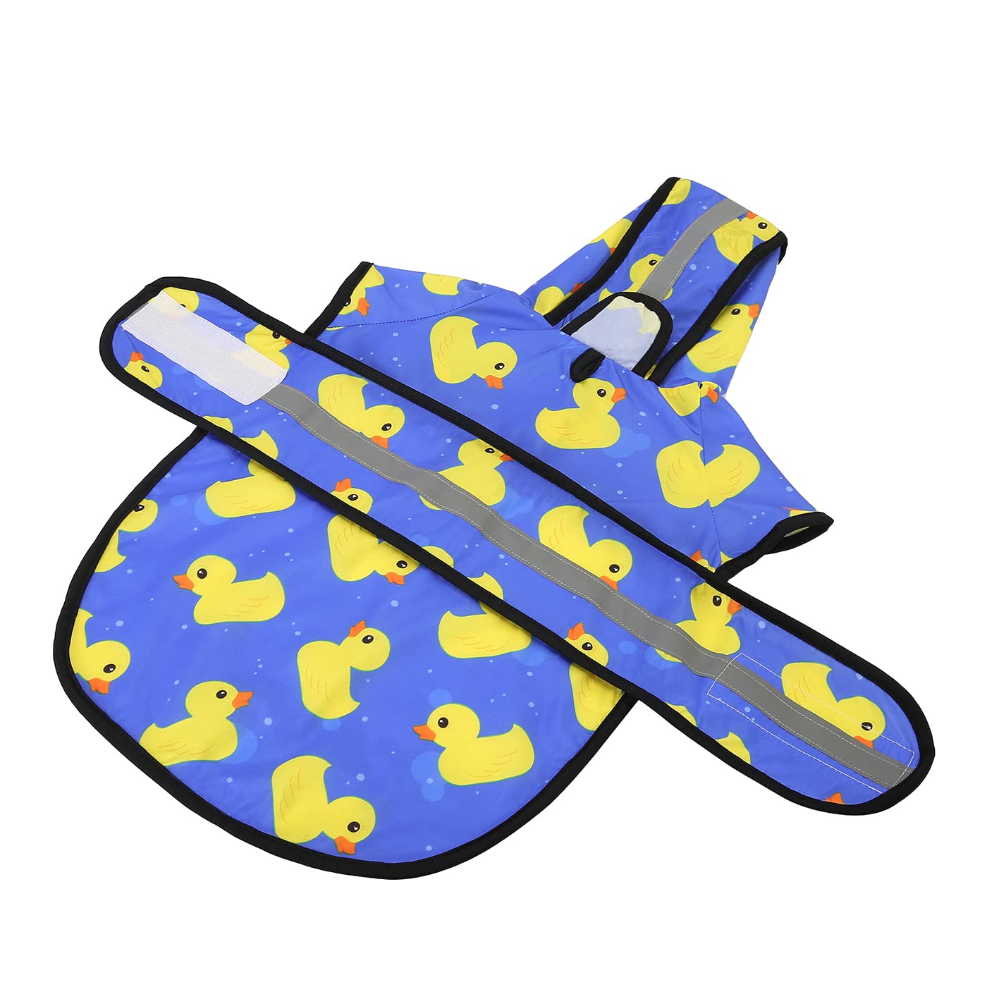 Hde Dog Raincoat Hooded Slicker Poncho For Small To X-Large Dogs And Puppies Rubber Ducks - Xl