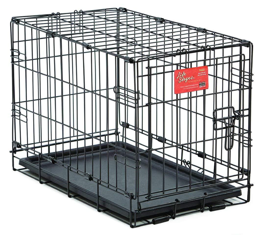 Midwest Homes For Pets Dog Crate | Newly Enhanced Life Stages Xs Folding Metal Divider Panel, Floor Protecting Feet, Leak-Proof Pn 23L X 13.63W 16H Inches, Breed.