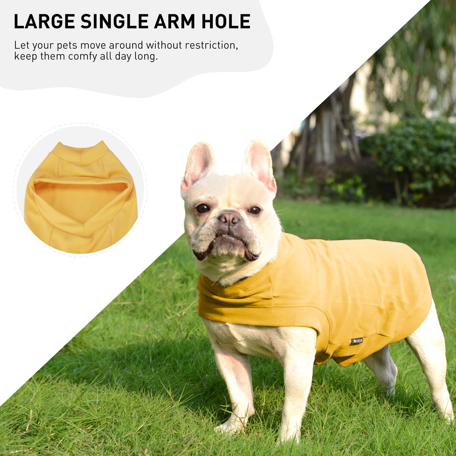 Soft Fleece Dog Sweatshirt - Warm Dog Sweaters For Small Medium Dogs Cats Cold Weather - Cat Sweater Pullover Stretchy Hoodie Ea