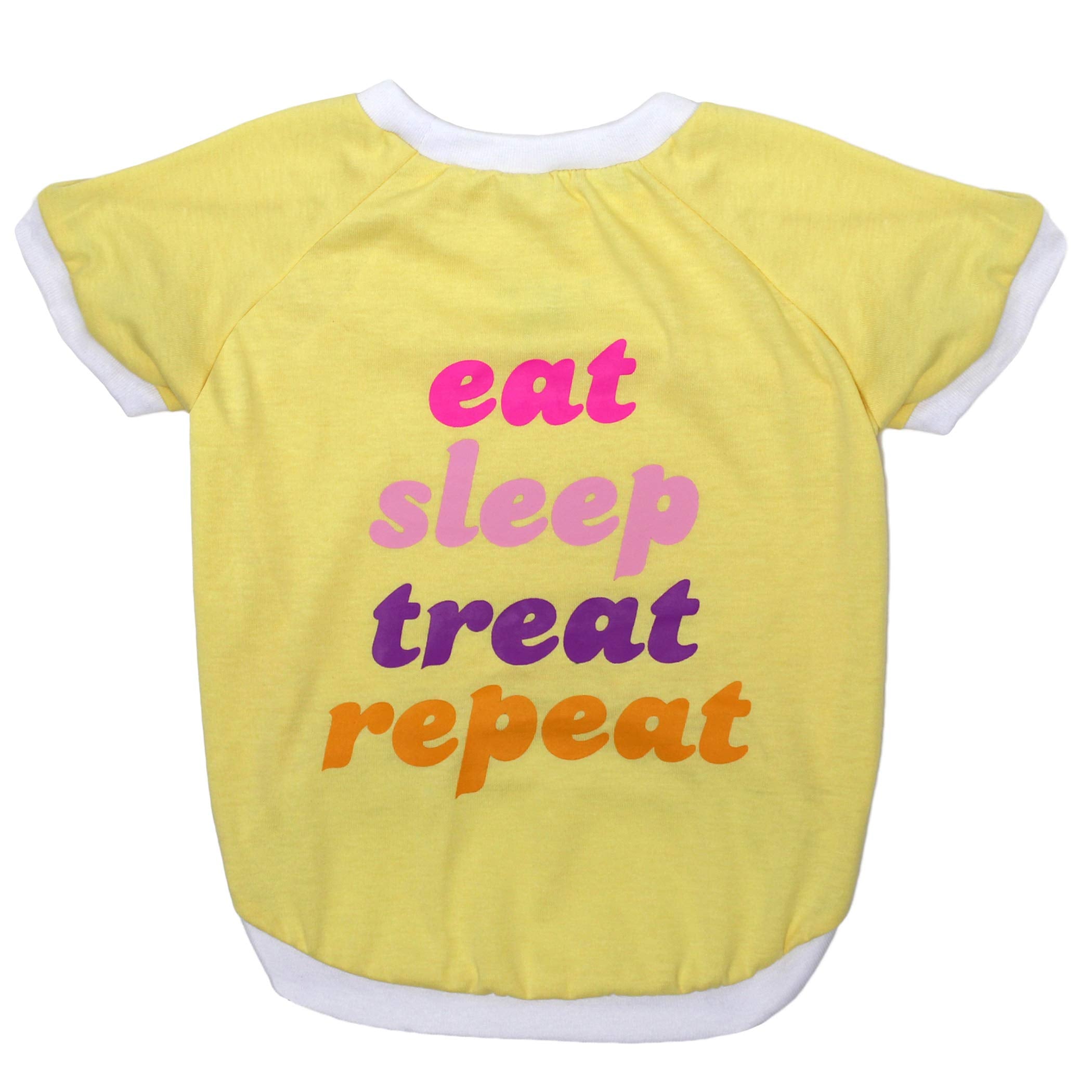 Laur Diy Pet Tee Shirt - Eat Sleep Treat Repeat - Laurdiy Dog Shirt, X-Small