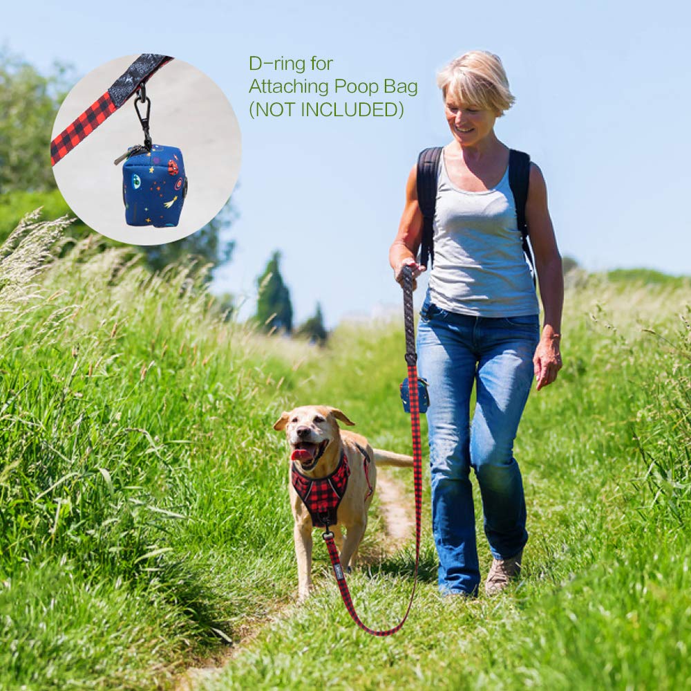 Poypet 5 Feet Dog Leash With Padded Handle For Small Medium And Large Dogs(Checkered Red)