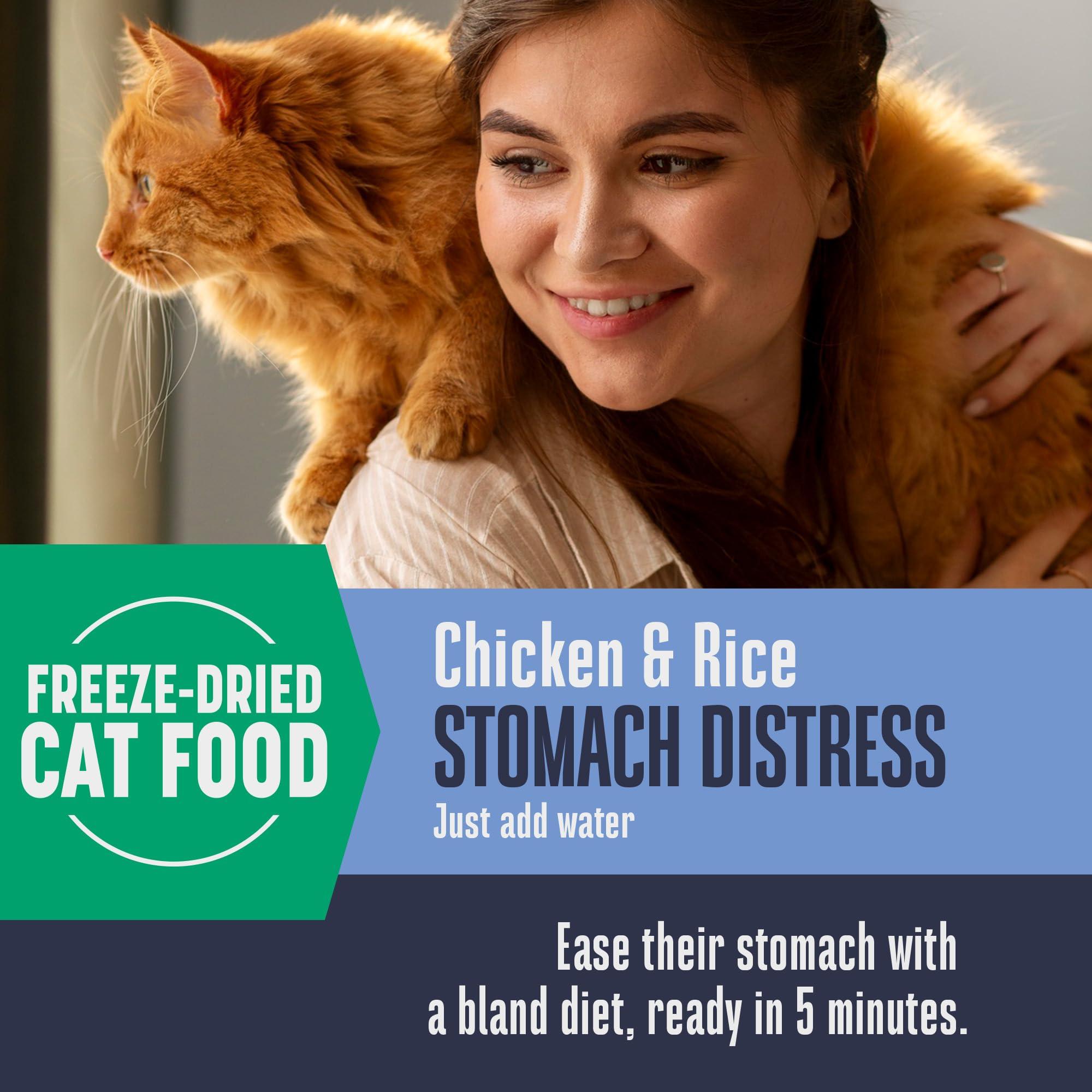 Whole Life Cat Freeze Dried Cat Food - Bland Diet with Sensitive Stomachs, Digestive Support, Anti-Diarrhea & Vomit Remedy - Hum