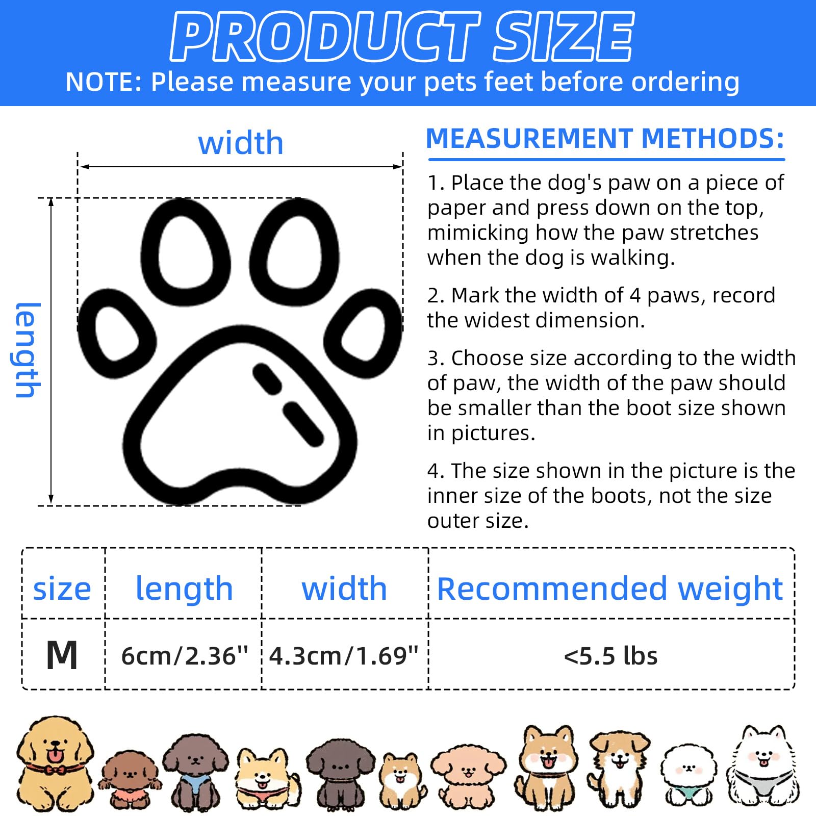 4Pcs Dog Boots Waterproof Shoes Breathable Socks, With Anti-Slip Sole And Adjustable Magic Tape All Weather Protect Paws Only Fi