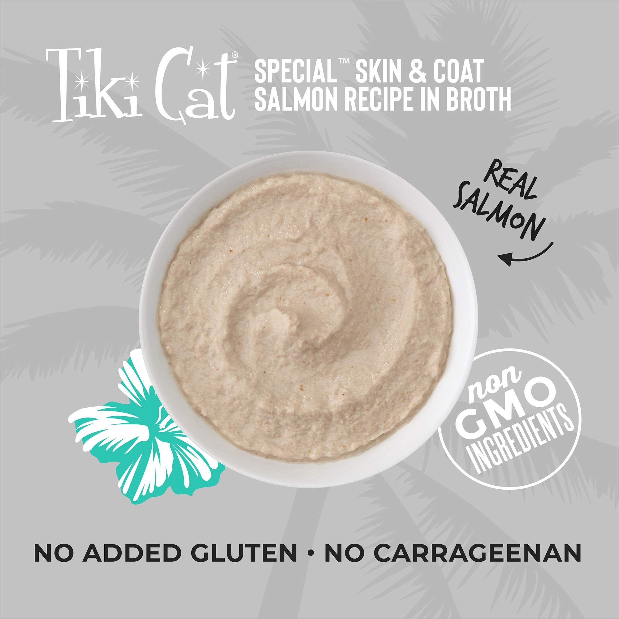 Tiki Cat Solutions Mousse Skin & Coat Mousse, Salmon Recipe, Specially Formulated with Omega Fatty Acids, Functional Wet Cat Foo