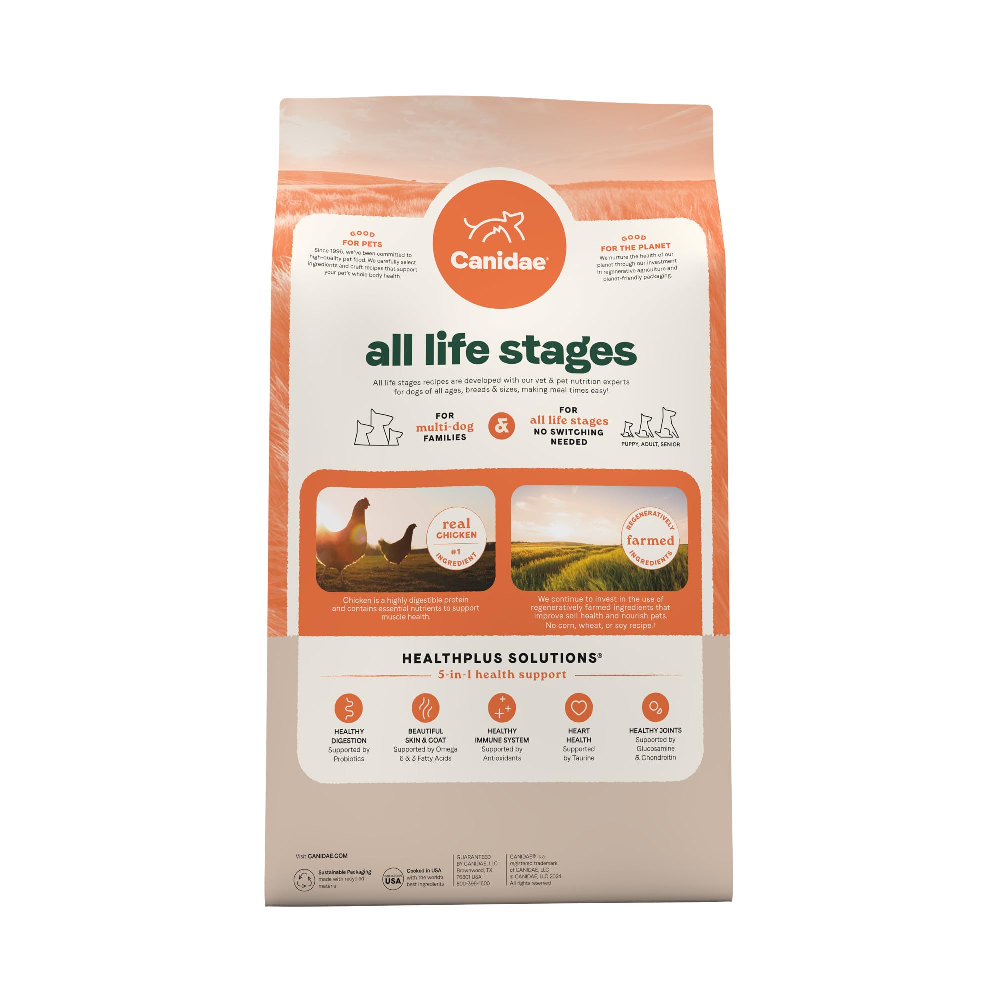 Canidae All Life Stages Multi-Protein Recipe with Chicken, Turkey, Lamb, and Fish - High Protein Premium Dry Dog Food for All Ag
