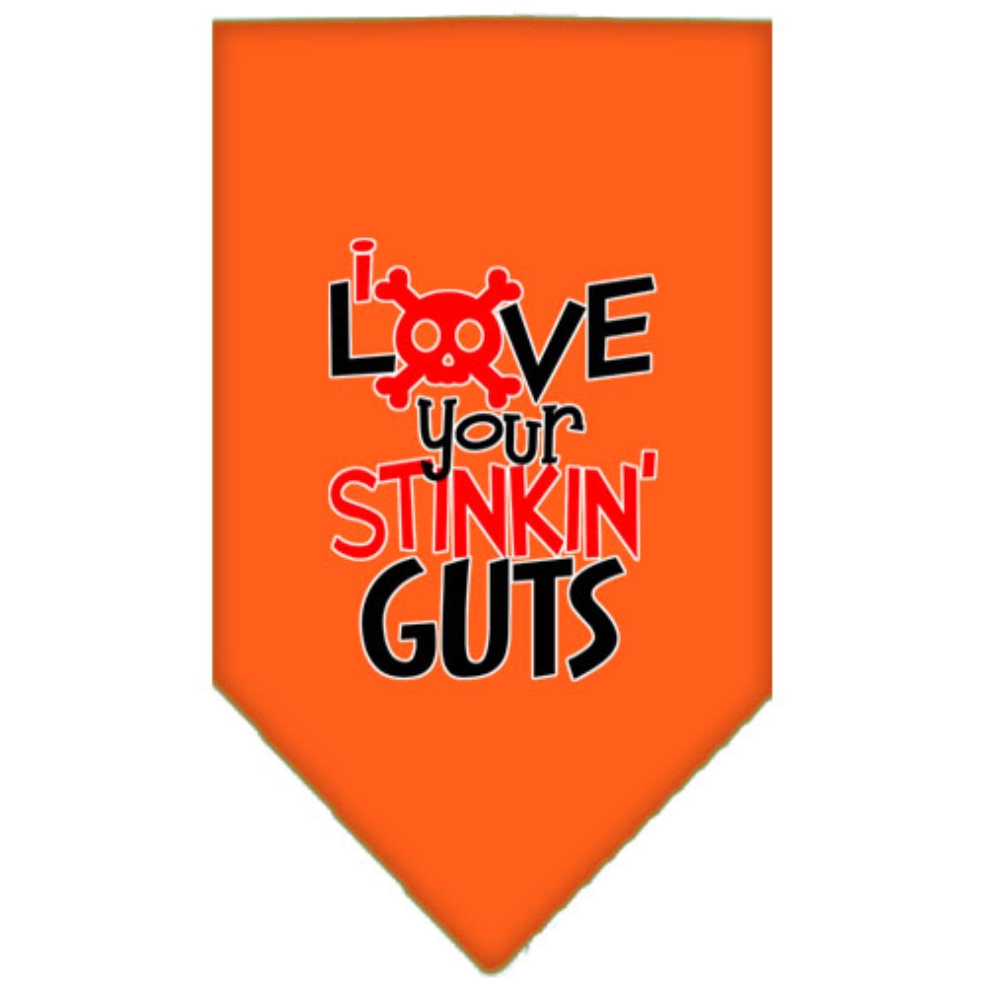 Mirage Pet Product Love Your Stinkin Guts Screen Print Bandana Orange Large