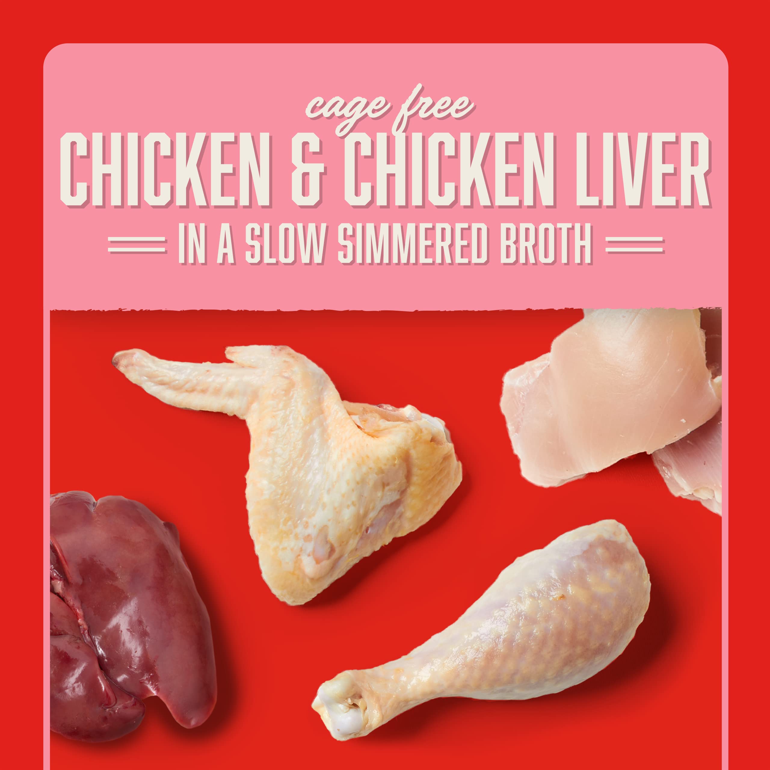 Stella & Chewys Cage Free Chicken & Chicken Liver Shredrs - Premium Dog Food Pouches - Perfect for Picky Eaters - 12 Pack, 2.8o