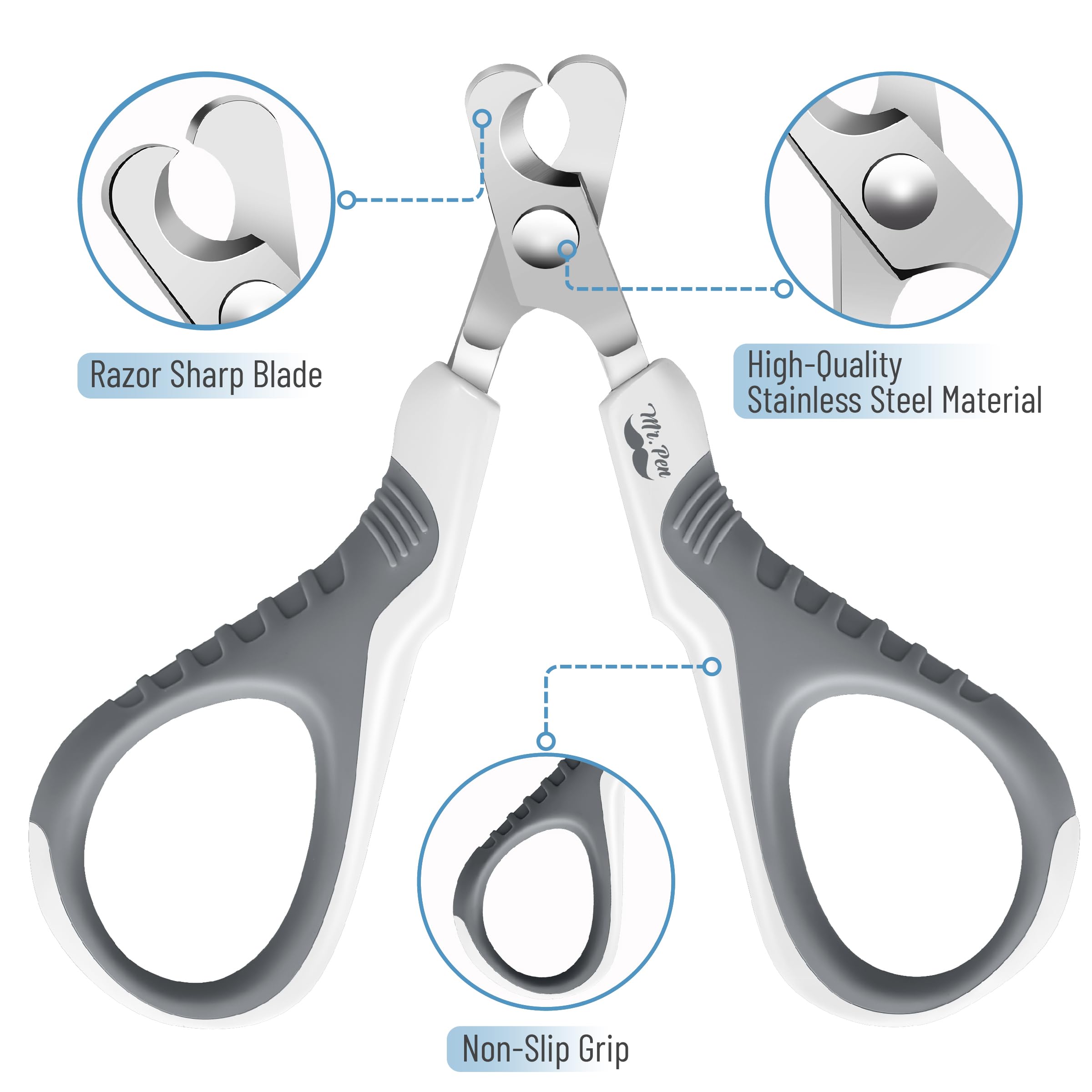 Mr. Pen- Cat Nail Clipper, White & Gray Cat Nail Trimmer, Cat Nail Clippers, Cat Claw Clippers, Cat Clippers For Nails, Pet Nail Clippers, Kitten Nail Clipper, Small Dog Nail Clipper Cat Claw Trimmer