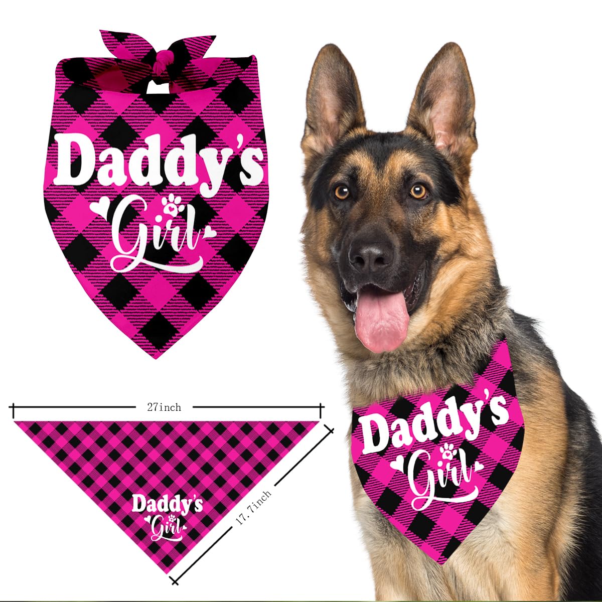 Daddy'S Girl Dog Bandana - Pet Scarf Accessory For Small, Medium, Large Dogs - Birthday, Christmas, Father'S Day Gift (E8)