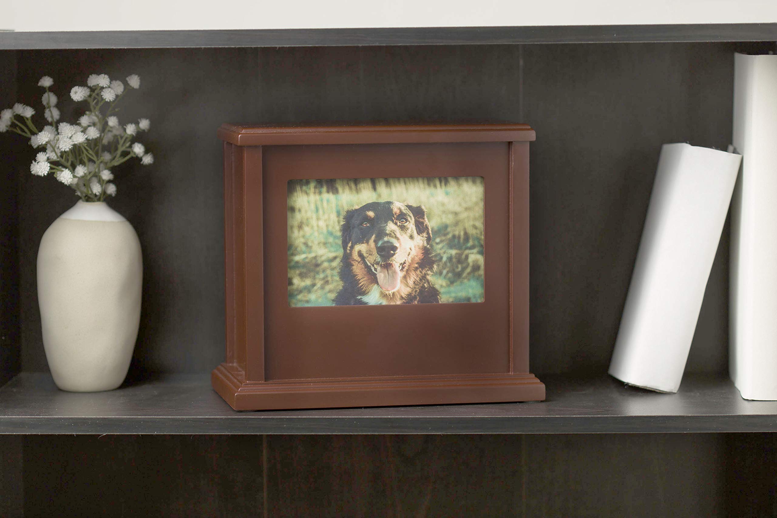 Pearhead Dog Or Cat Personalized Memory Box Keepsake, Pet Urn, Espresso (89007)