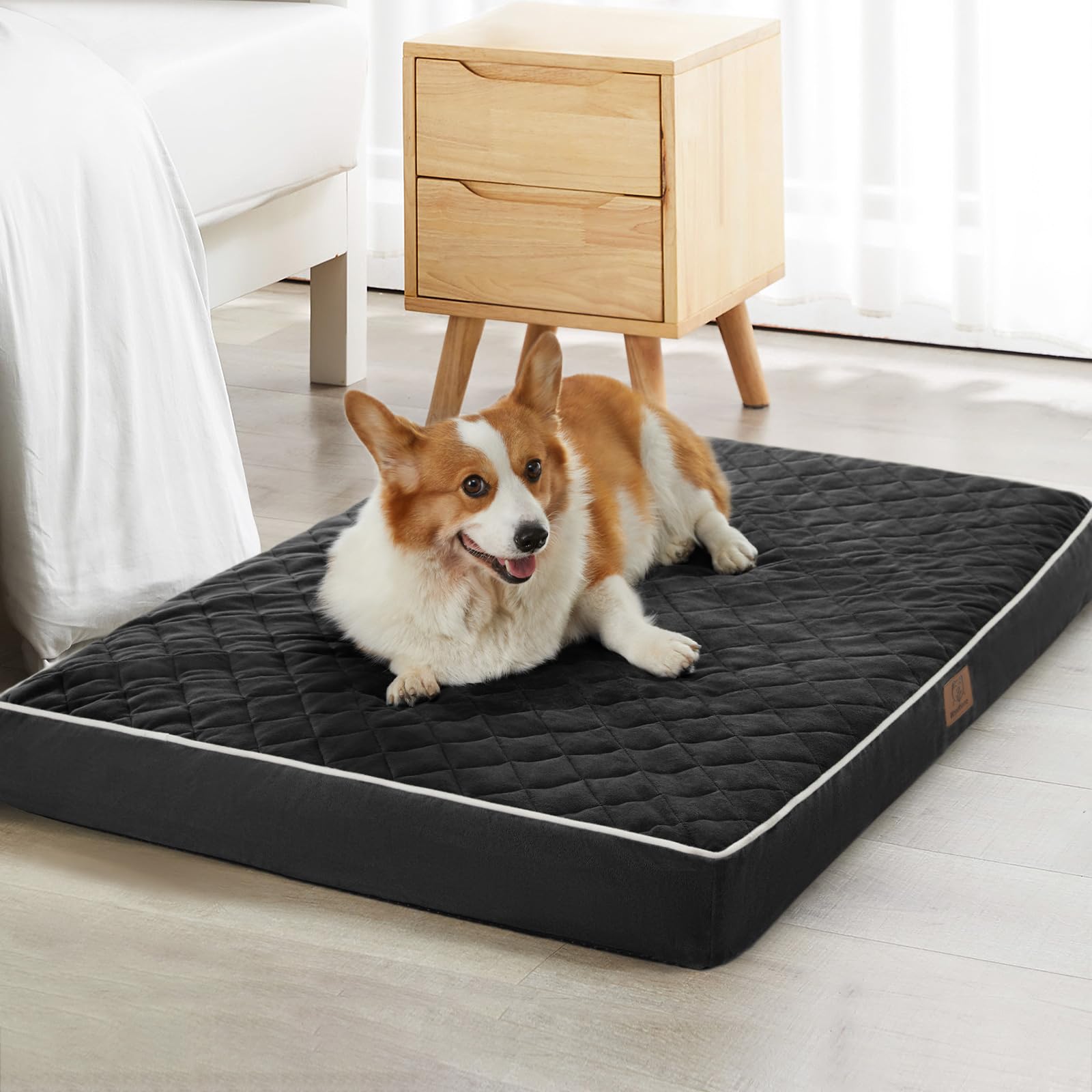 WNPETHOME Orthopedic Dog Bed for Crate, Waterproof Extra Large Dogs Bed with Removable Washable Cover, Multi-Needle Quilting Dog