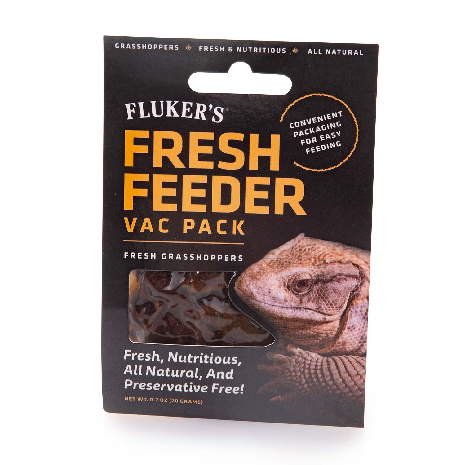 Flukers Fresh Feeder Vac Pack Grasshoppers, All Natural and Preservative Free, Great for Insect Eating Reptiles, Birds, or Smal